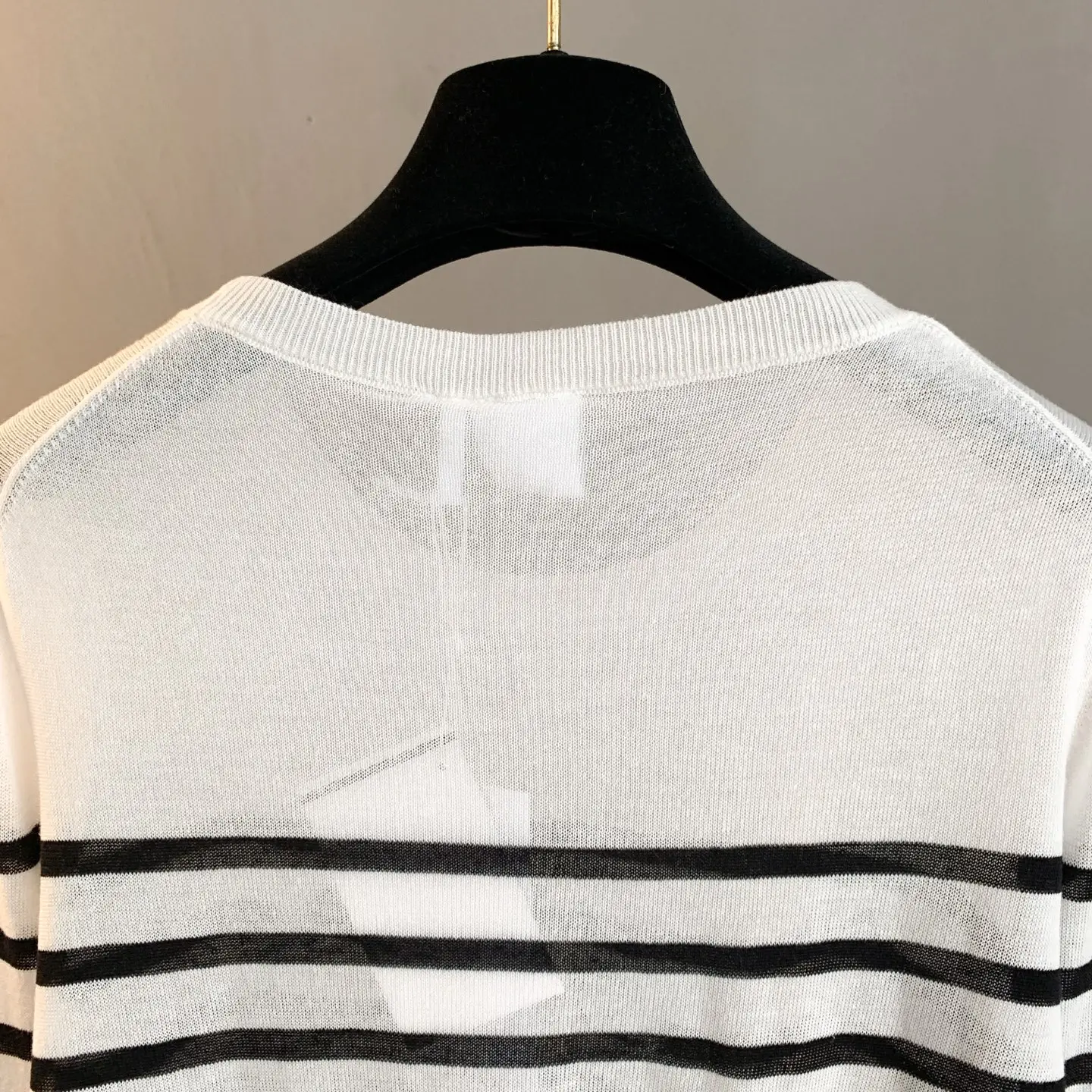 Striped Knit Sweater with Butterfly Embroidery D27022769 — view 8