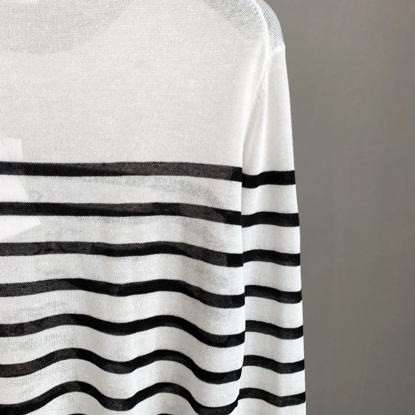 Striped Knit Sweater with Butterfly Embroidery D27022769 — view 9