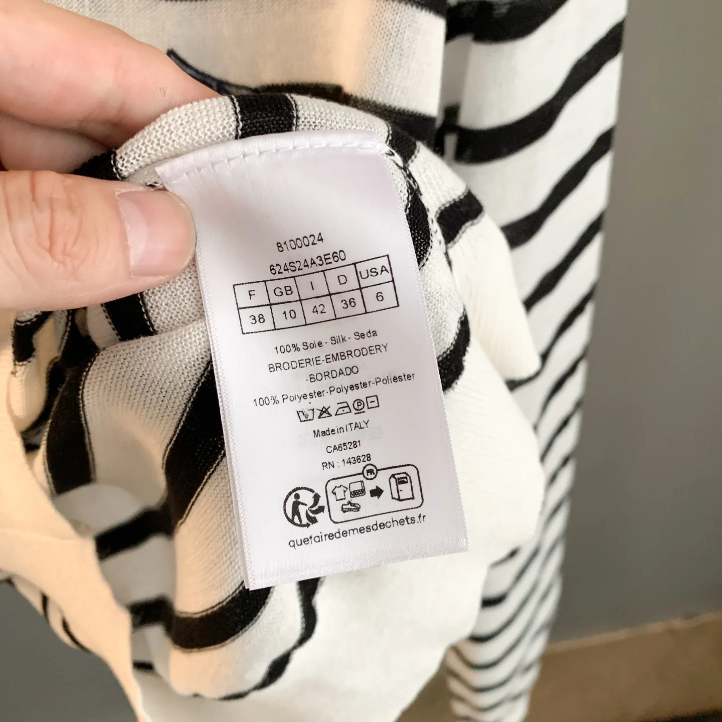 Striped Knit Sweater with Butterfly Embroidery D27022769 — view 11