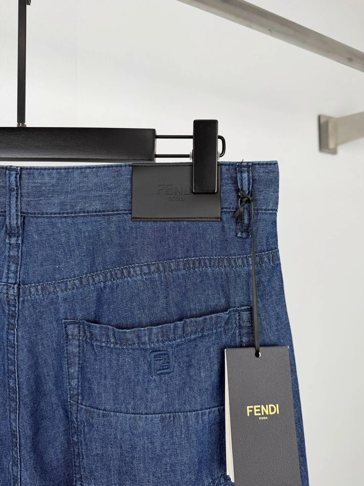 FF Logo Embroidered Straight-Leg Jeans D27520101 — view 8