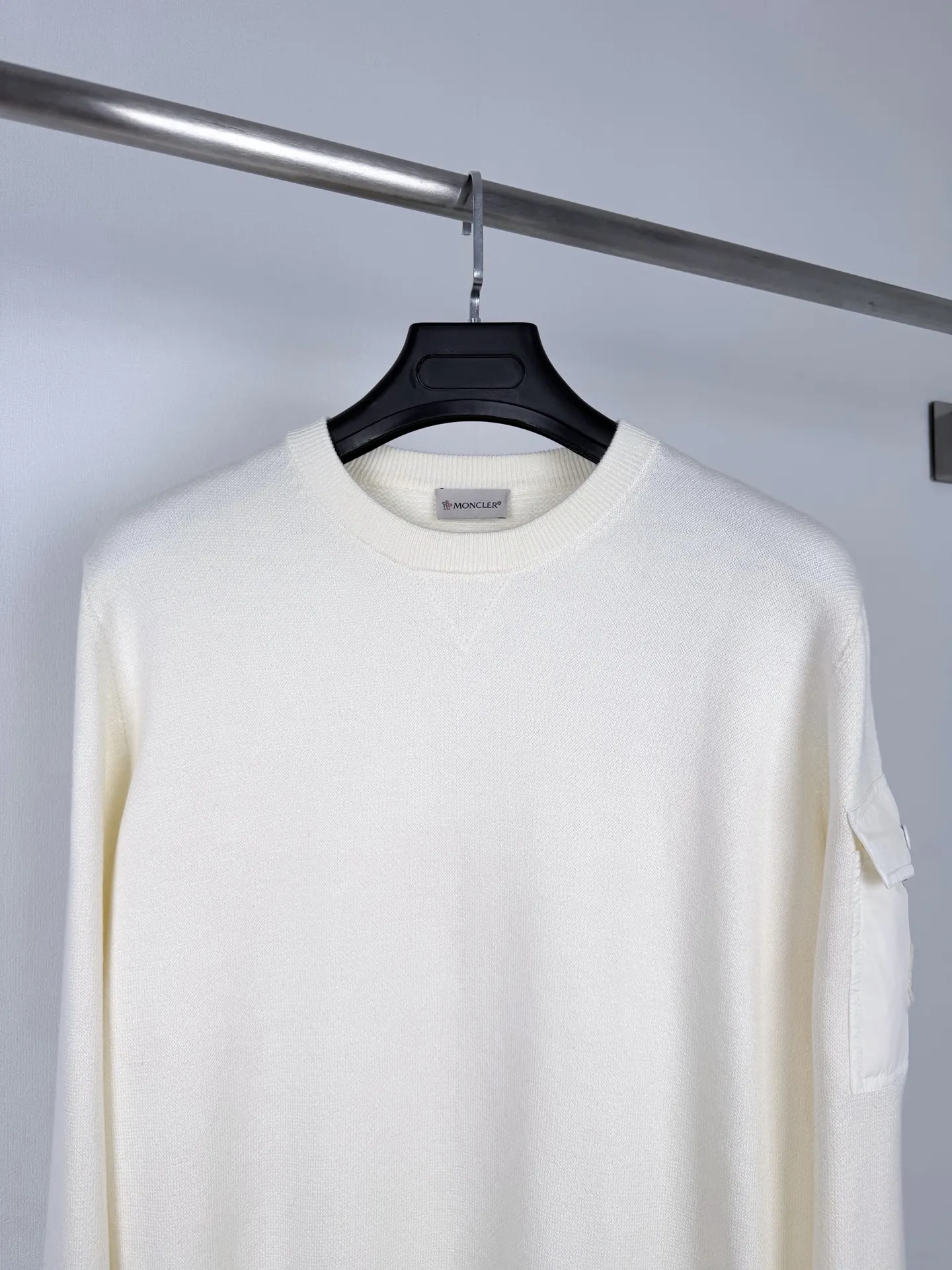 Moncler Pocket-Detail Wool-Blend Sweater D27520024 — view 2