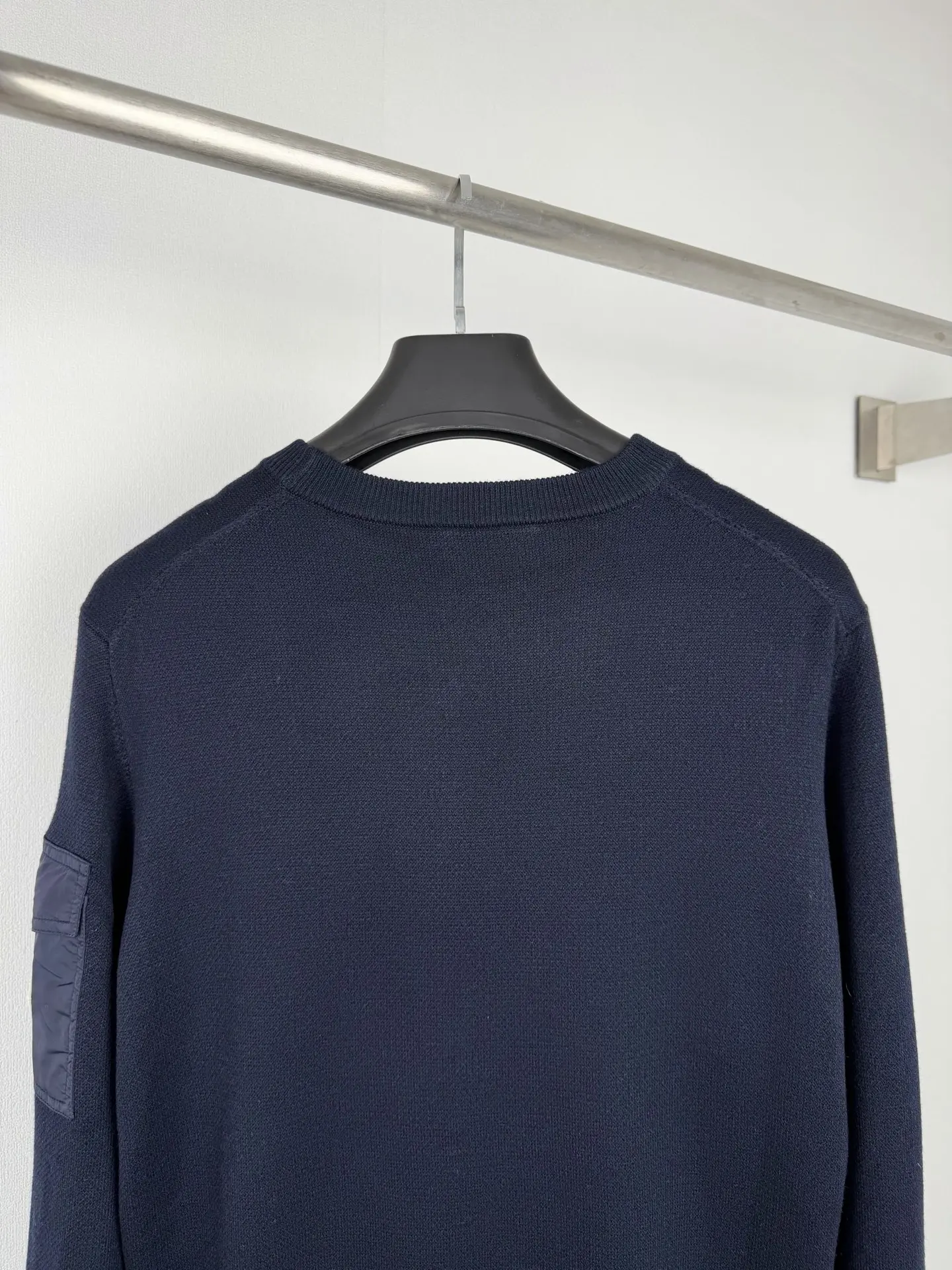 Moncler Wool-Blend Crew-Neck Sweater with Arm Pocket D27520023 — view 4