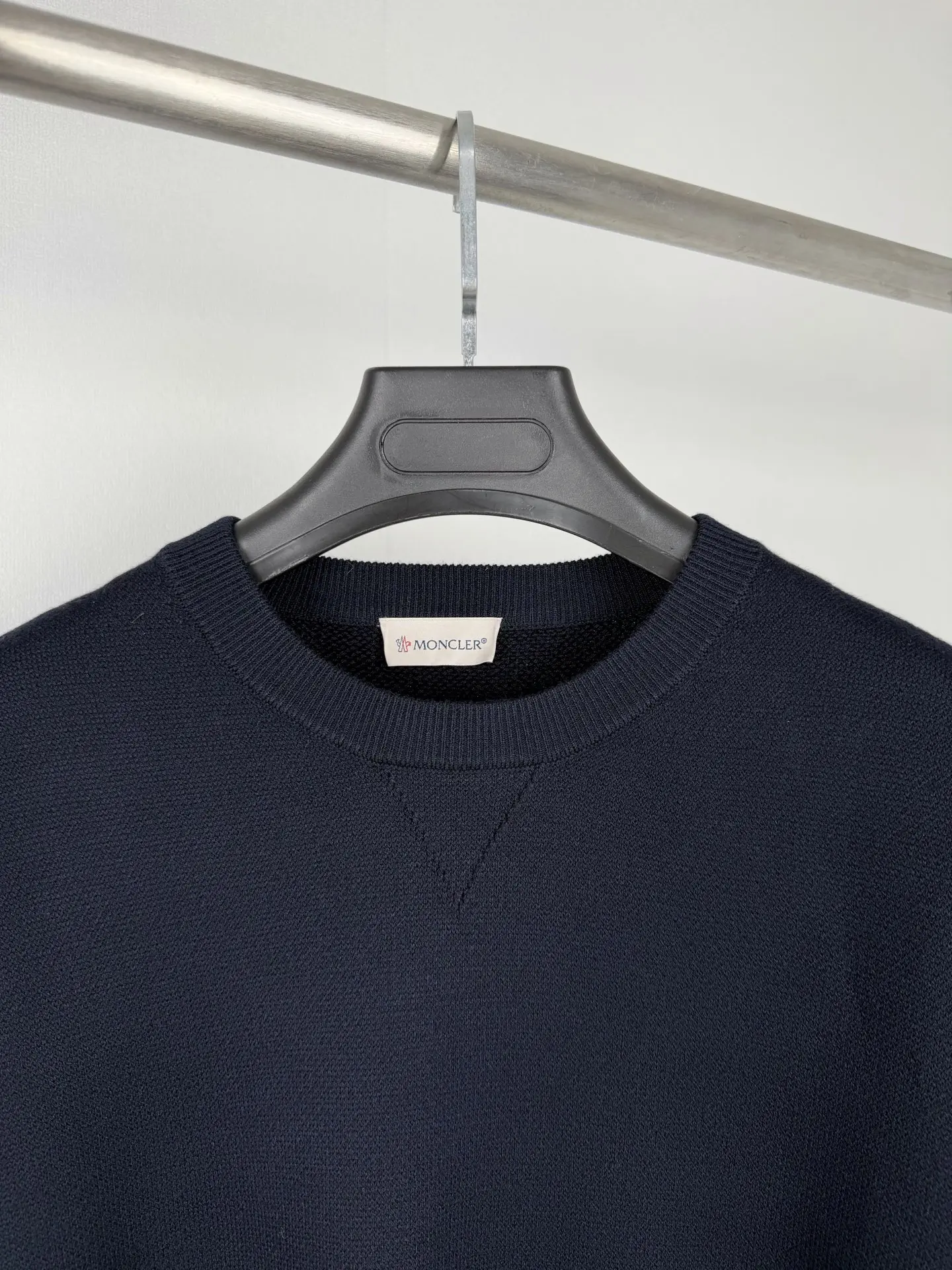 Moncler Wool-Blend Crew-Neck Sweater with Arm Pocket D27520023 — view 5