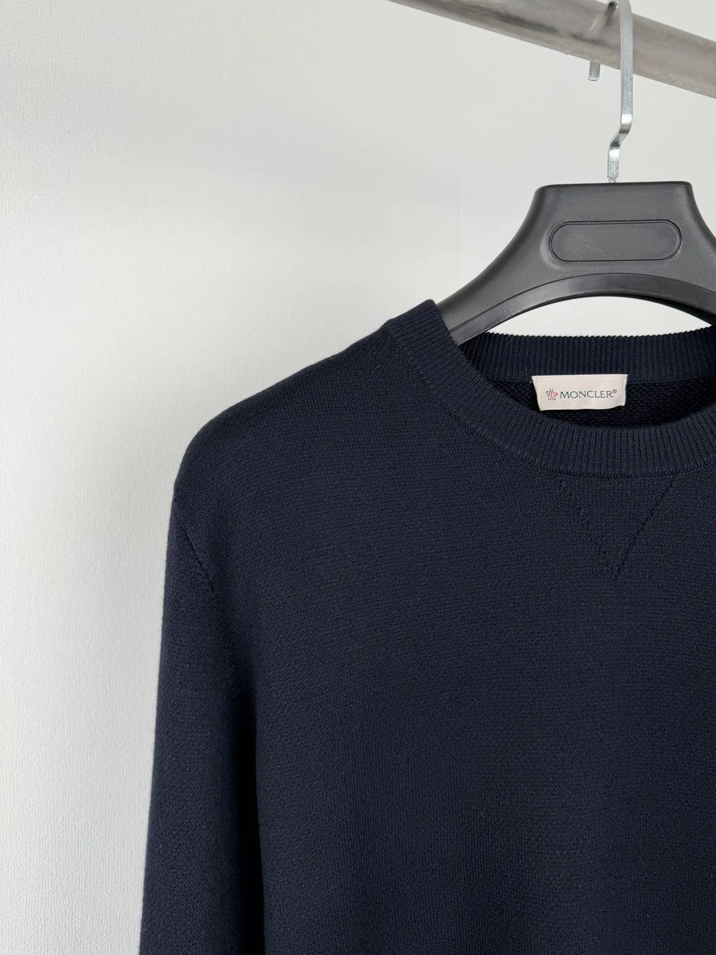 Moncler Wool-Blend Crew-Neck Sweater with Arm Pocket D27520023 — view 6