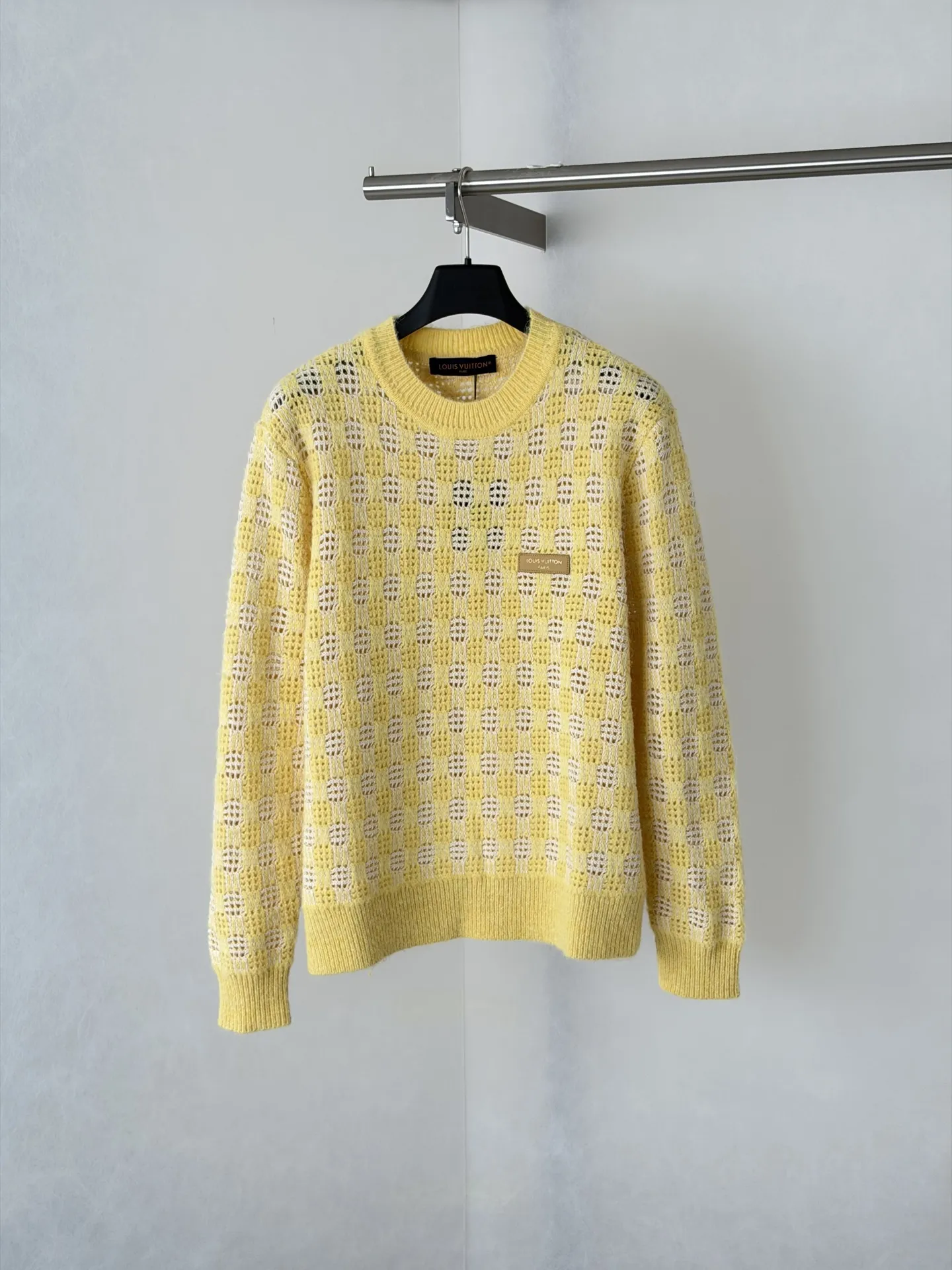 Damier Open-Knit Crew-Neck Sweater D28023447