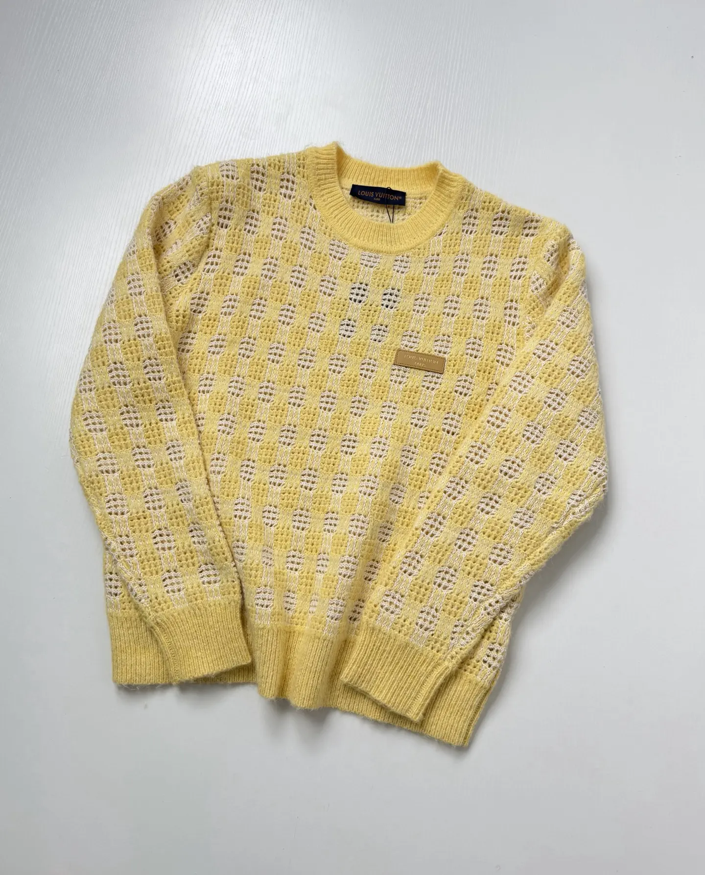 Damier Open-Knit Crew-Neck Sweater D28023447 — view 3