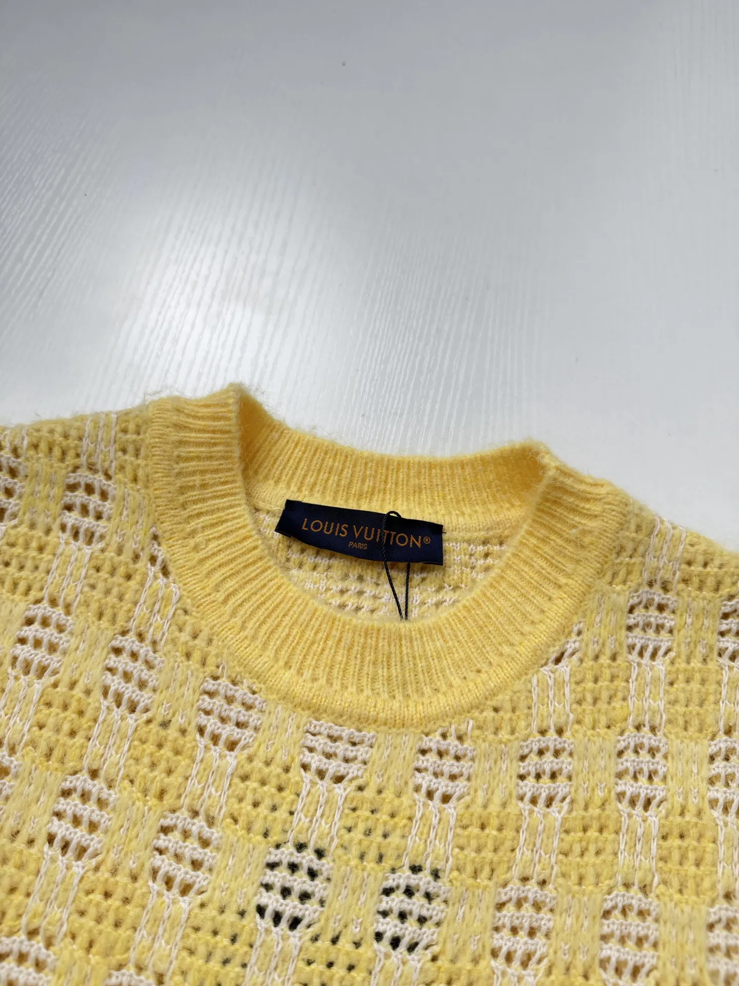 Damier Open-Knit Crew-Neck Sweater D28023447 — view 4