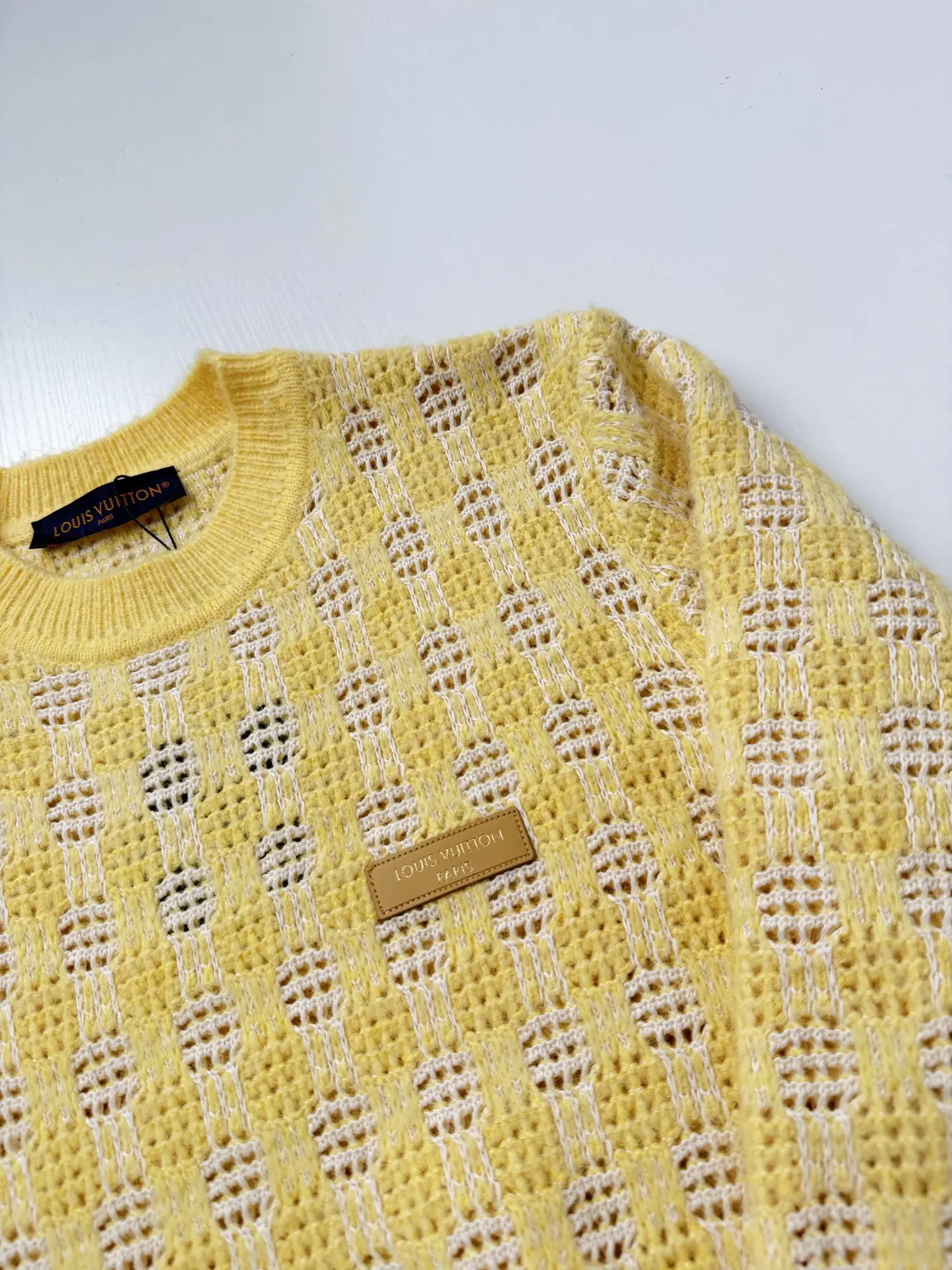Damier Open-Knit Crew-Neck Sweater D28023447 — view 5