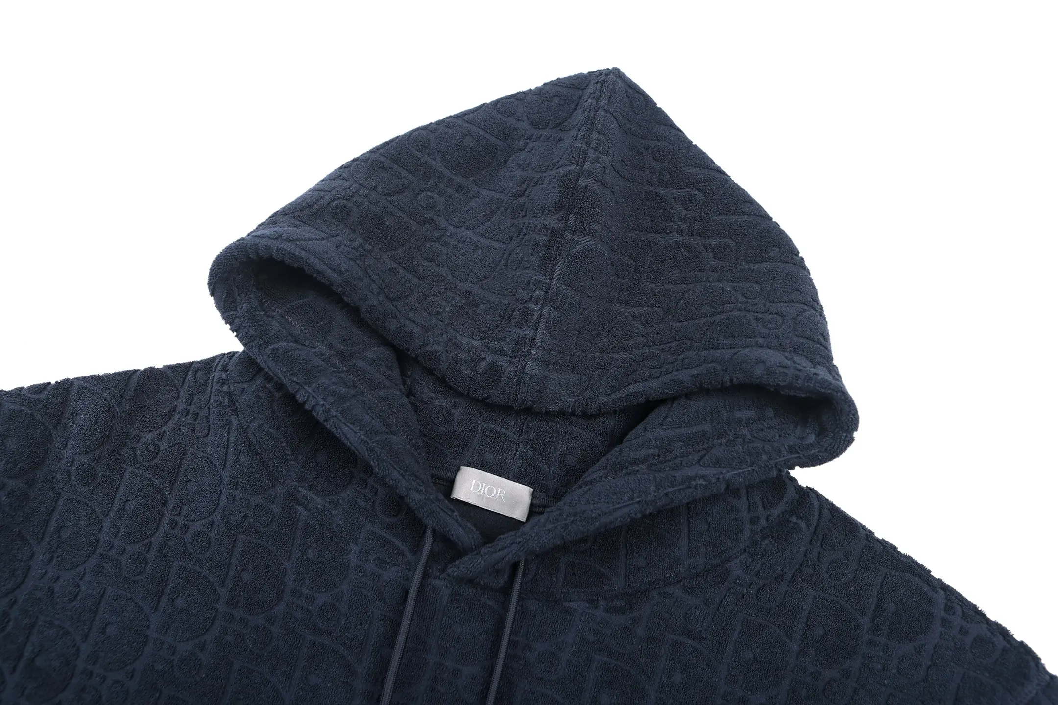 Oblique Jacquard Cotton-Terry Hoodie D28021926 — view 3