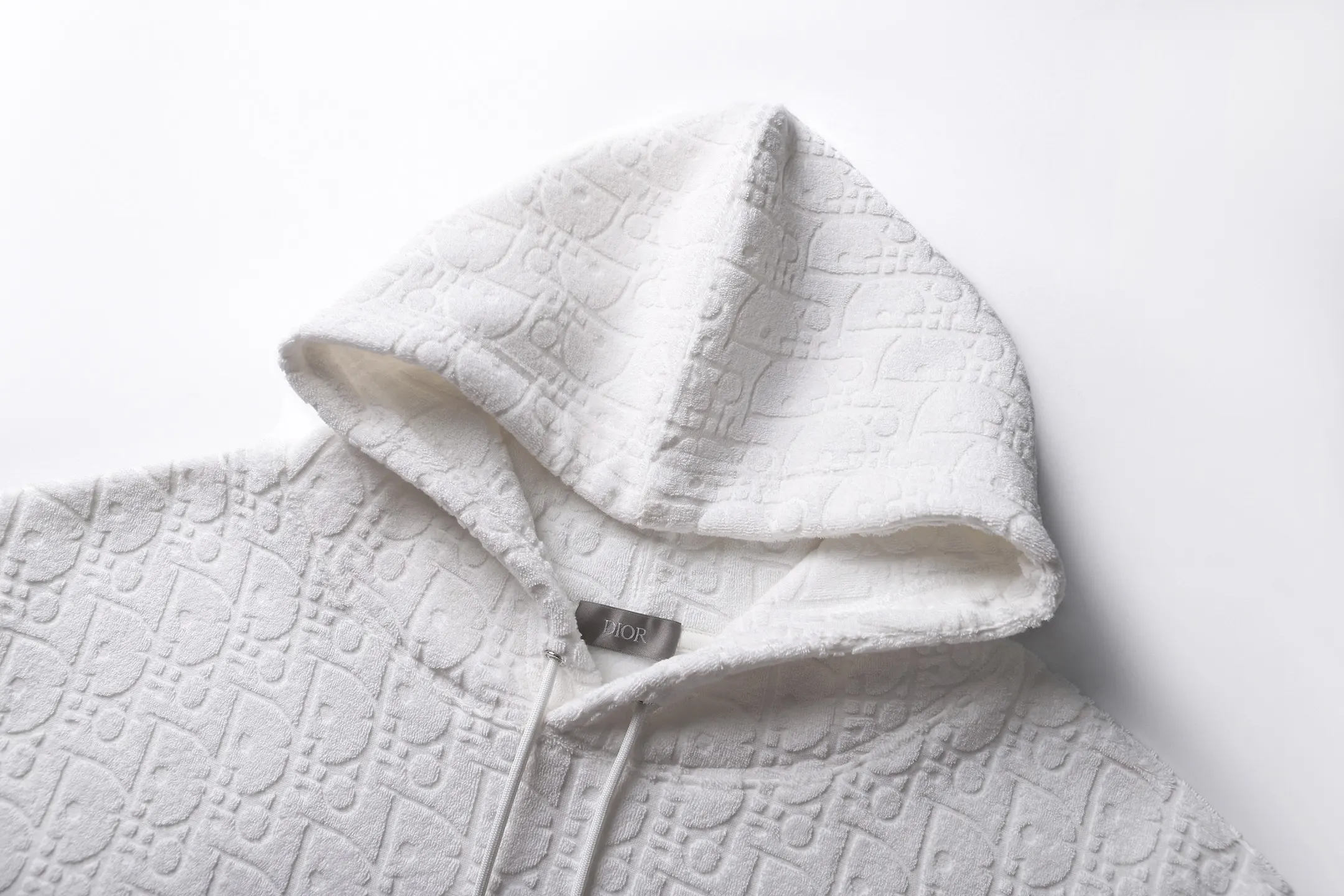 Oblique Jacquard Cotton-Terry Hoodie D28021927 — view 3
