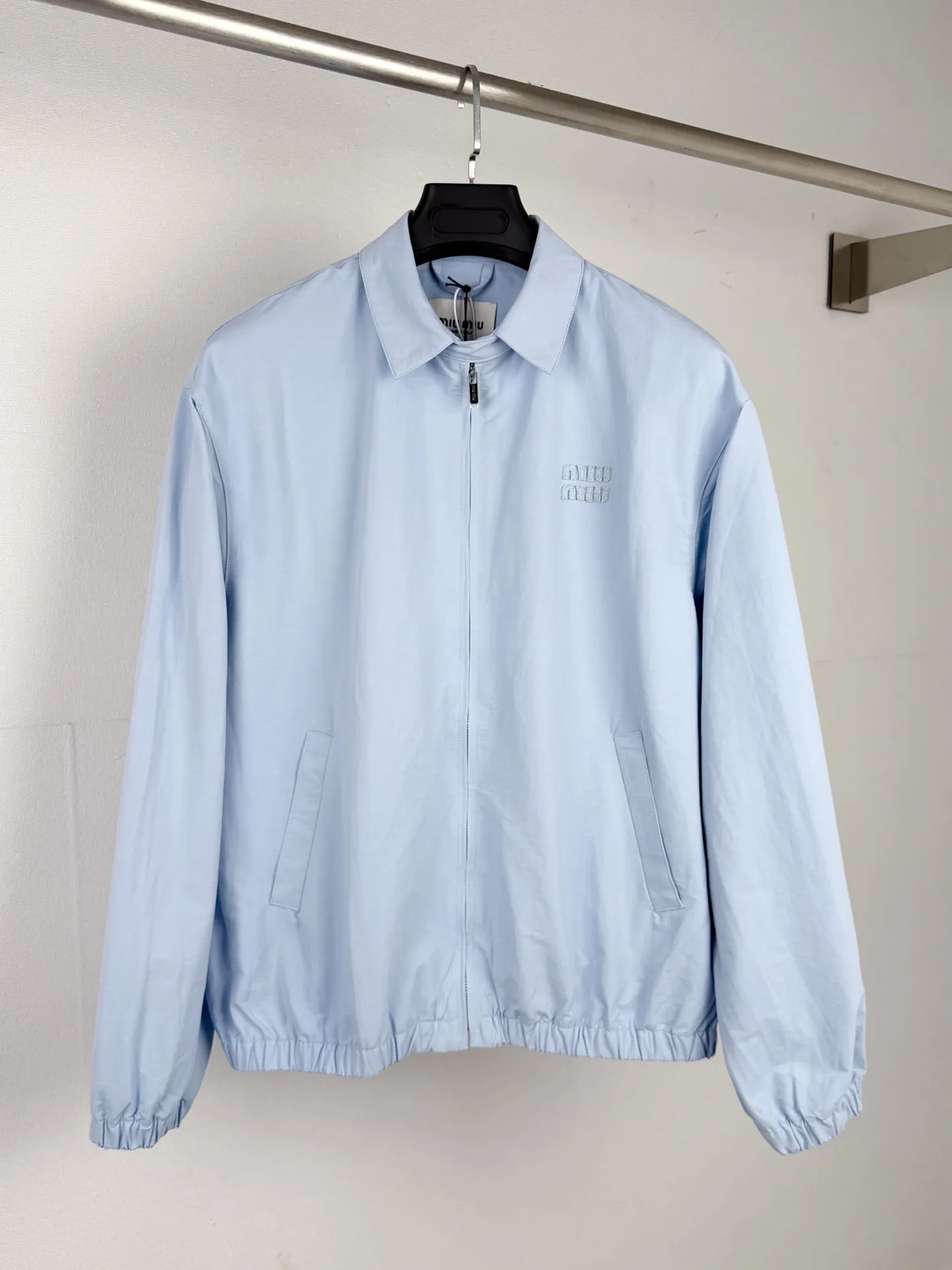 Embroidered Logo Oversized Poplin Blouson Jacket D28020016