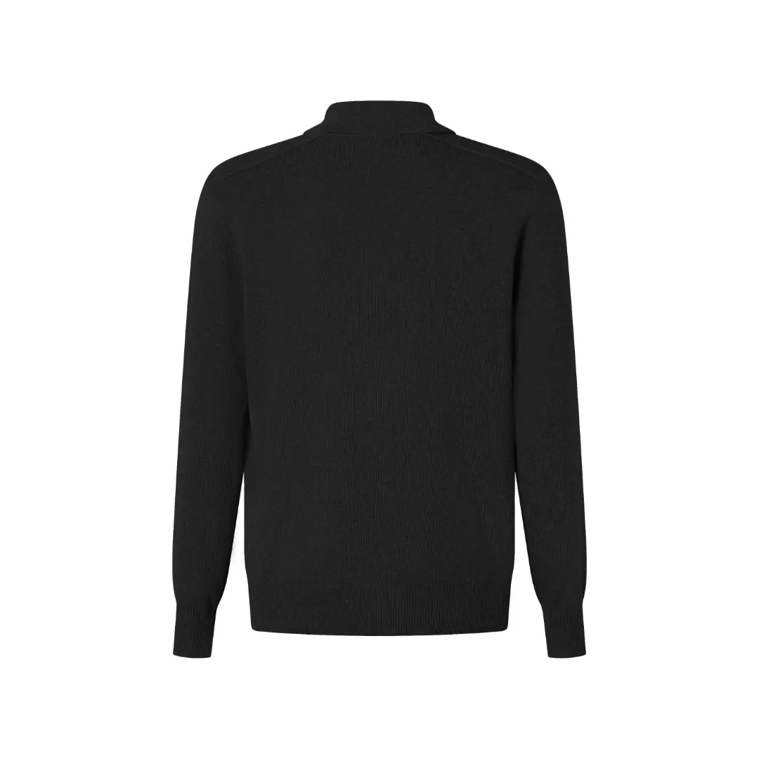 Check-Trim Wool-Blend Polo Cardigan D28523583 — view 3