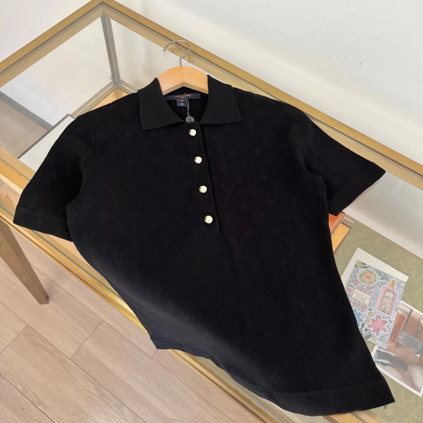 Monogram Piqué Cotton Polo Shirt D28522744 — view 3