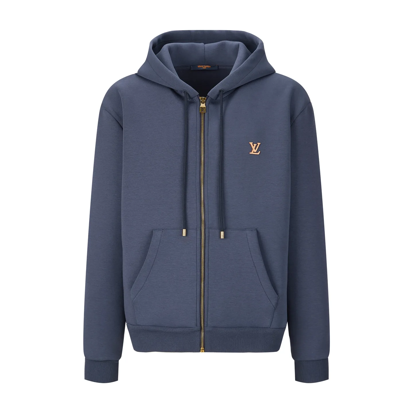 Leather Patch Zip-Up Hoodie D29023474