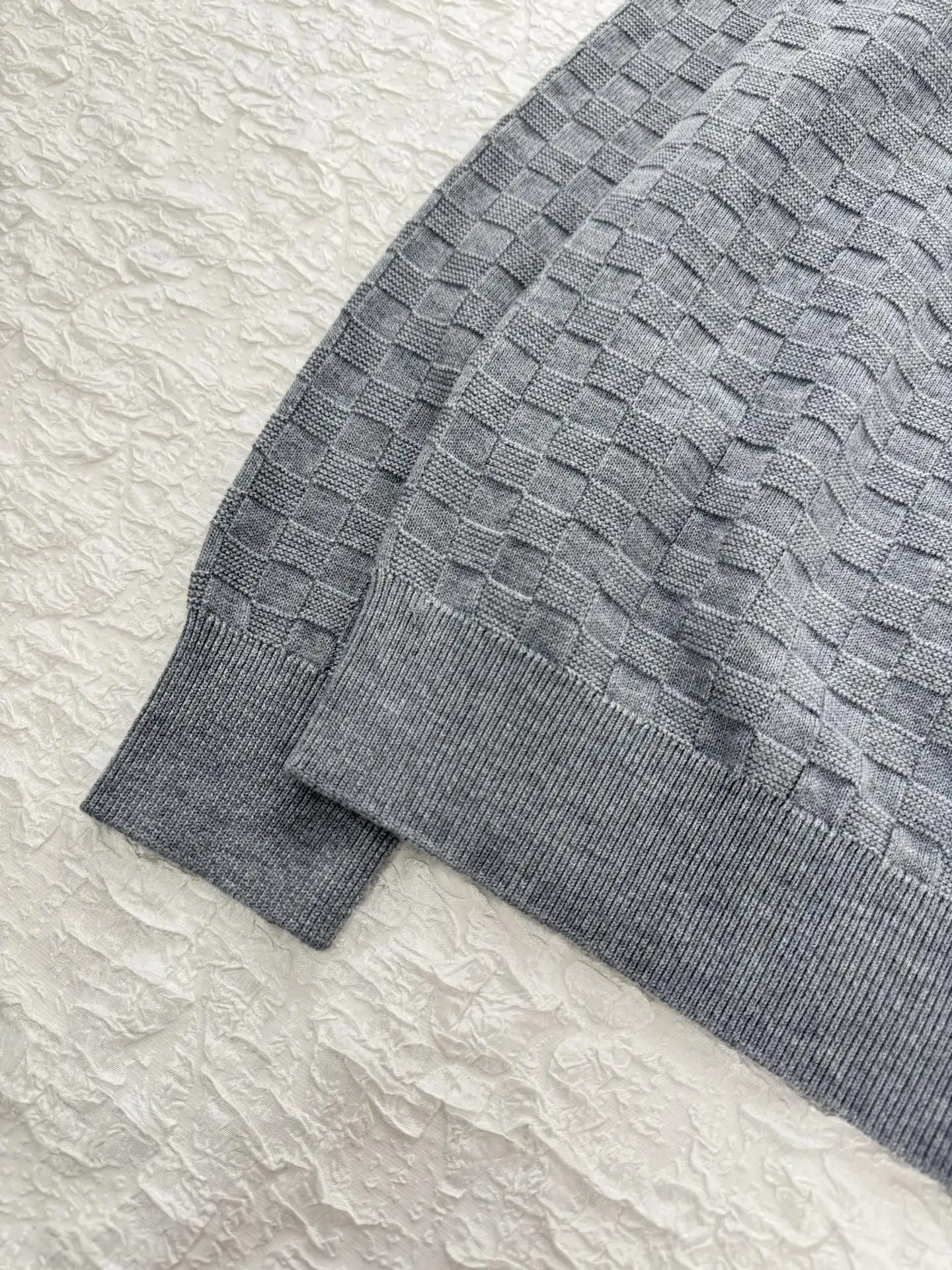 Damier Jacquard Half-Zip Wool Sweater D29519931 — view 5