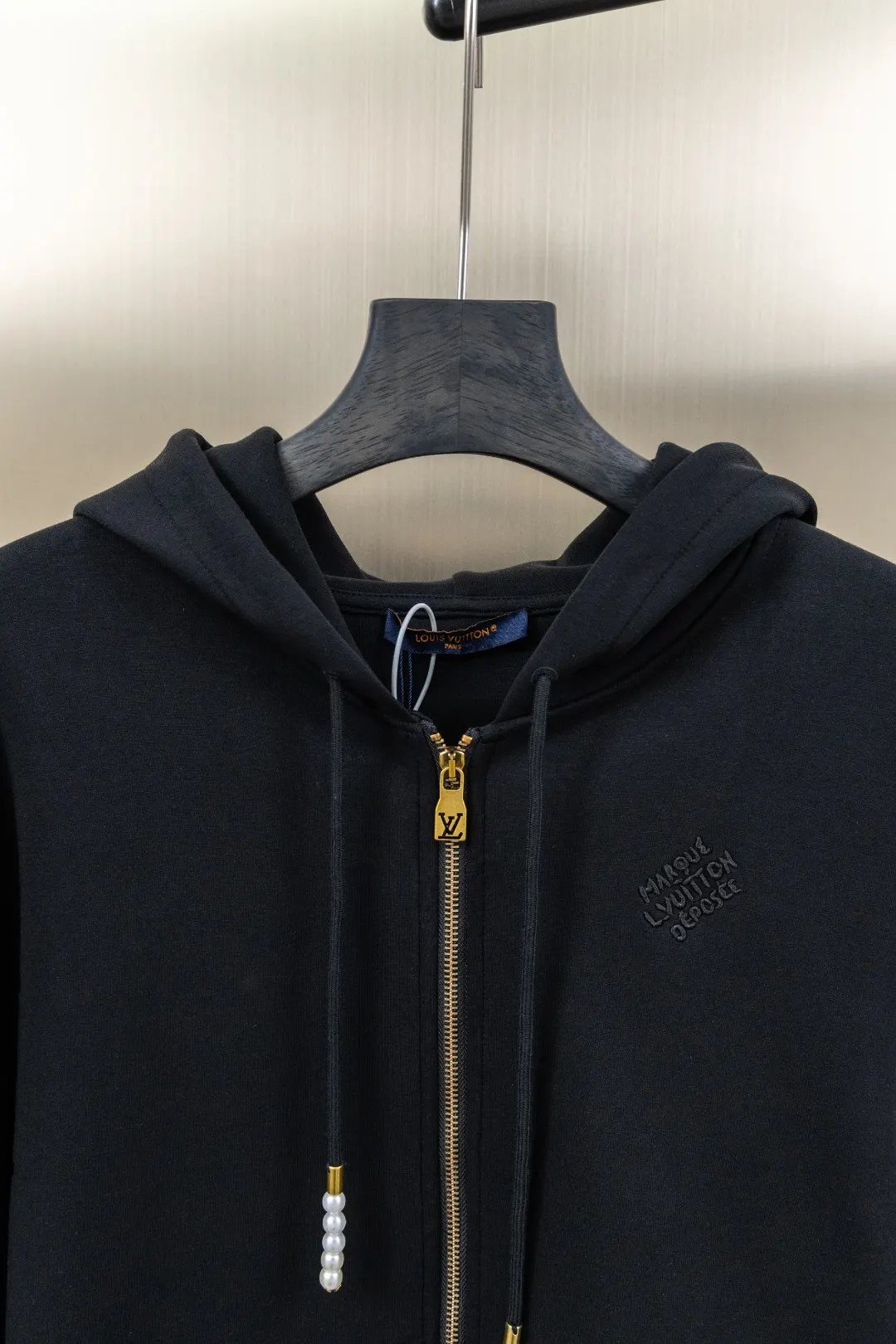 Embroidered Zip-Up Knit Hoodie D29523440 — view 3
