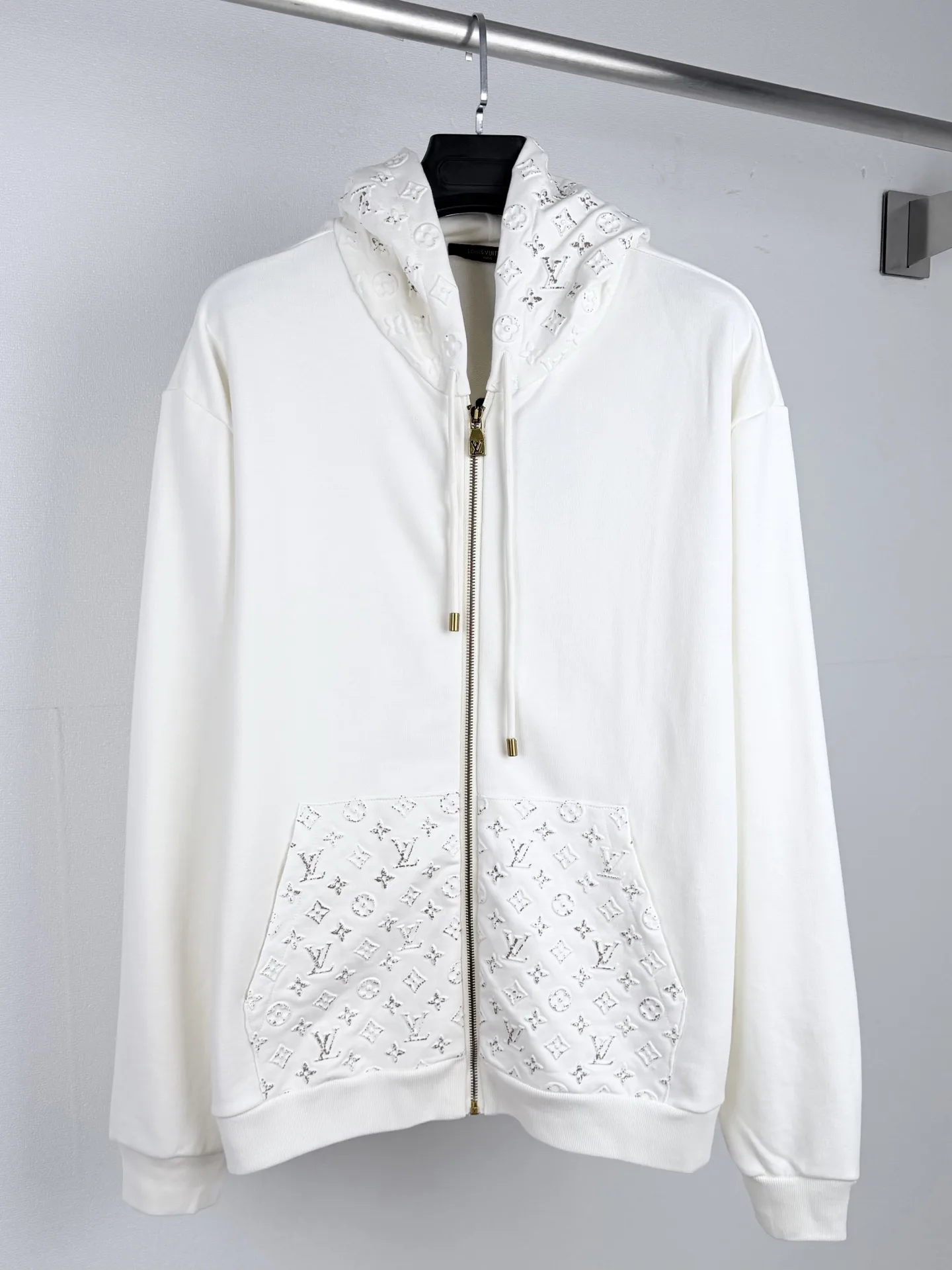 Monogram Embossed Zip-Up Hoodie D30021439