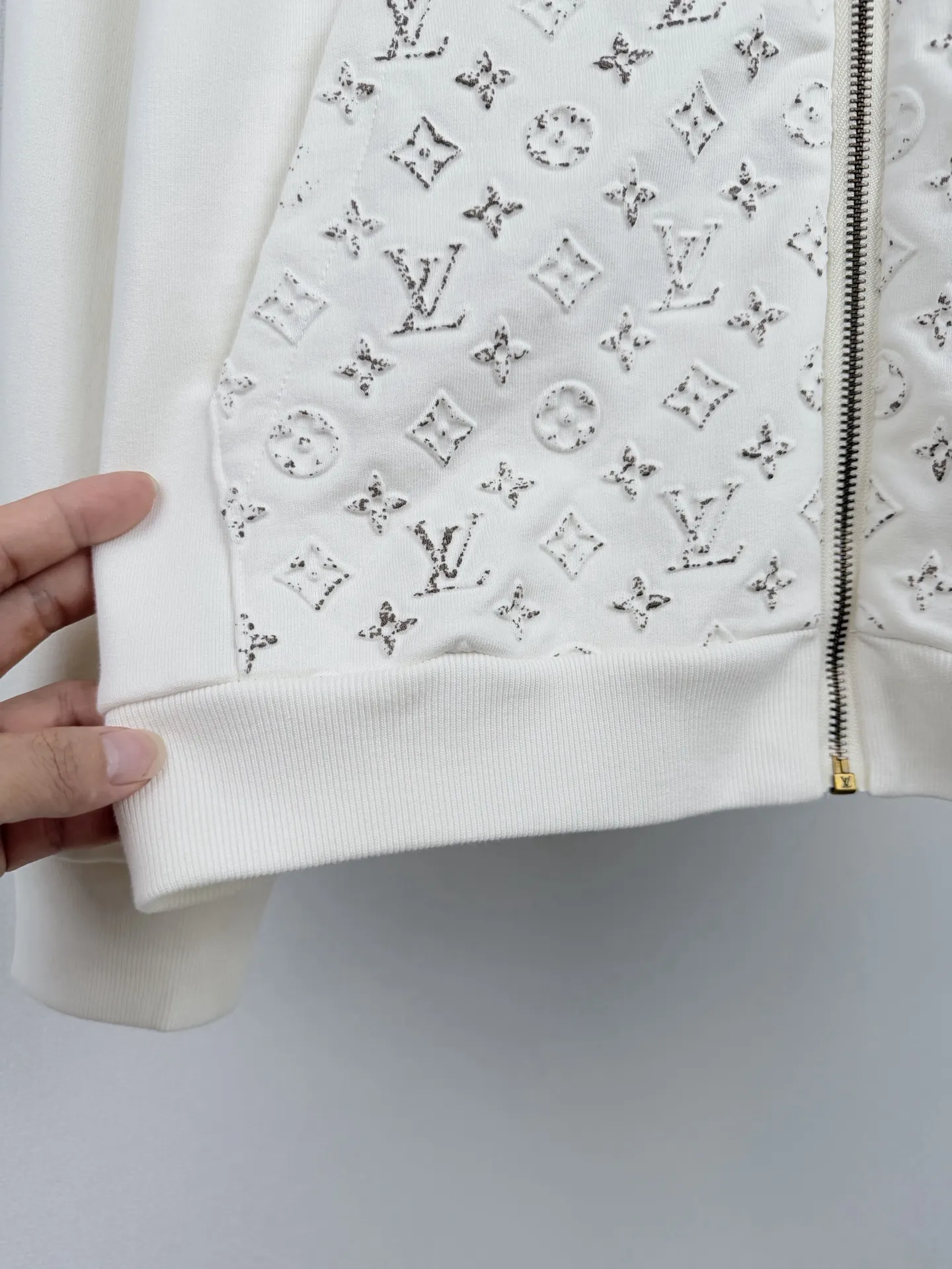 Monogram Embossed Zip-Up Hoodie D30021439 — view 8