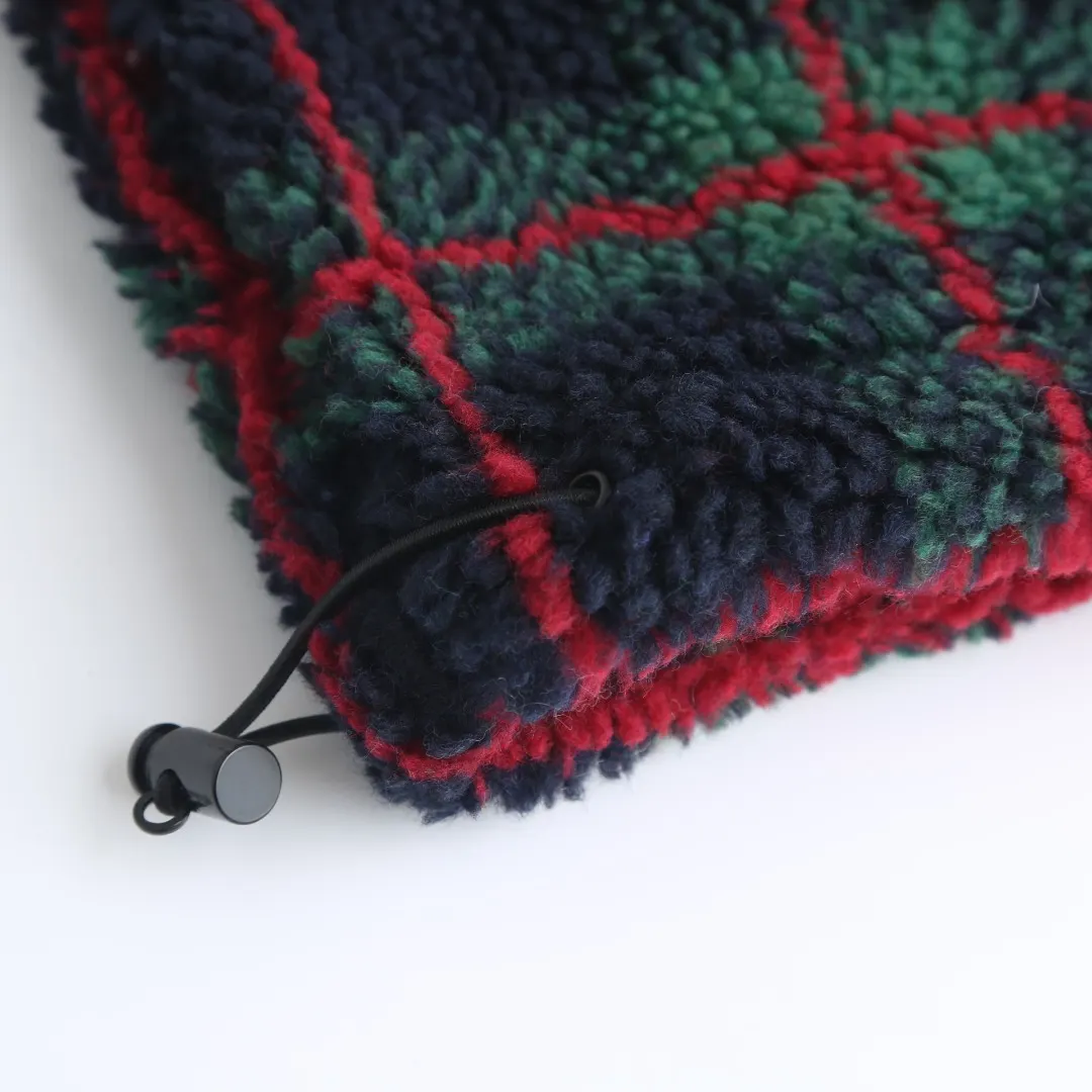 Plaid Wool-Blend Fleece Zip-Up Jacket D30019918 — view 9