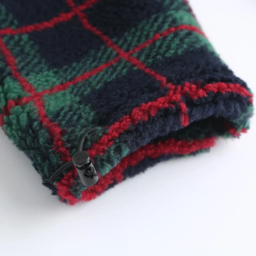 Plaid Wool-Blend Fleece Zip-Up Jacket D30019918 — view 10