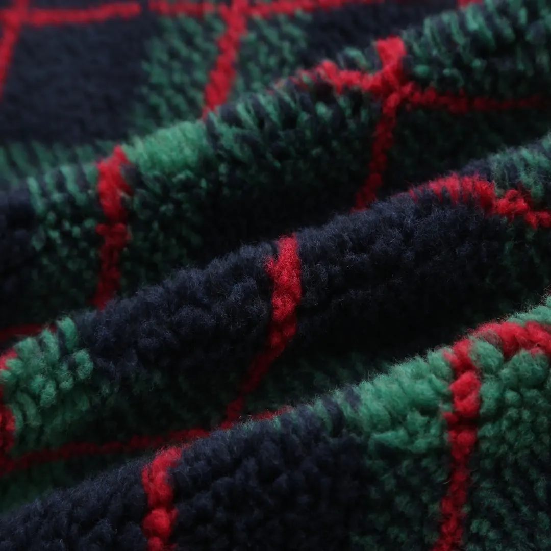 Plaid Wool-Blend Fleece Zip-Up Jacket D30019918 — view 12