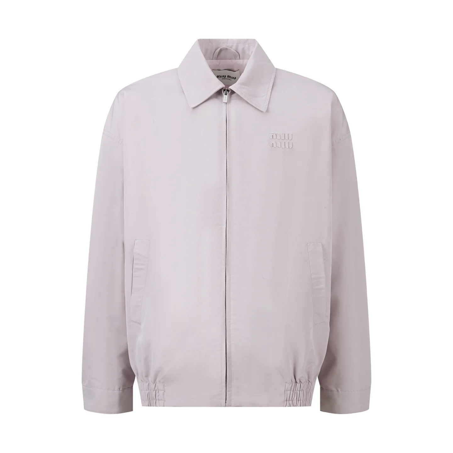 Embroidered Logo Zip-Up Harrington Jacket D30023590