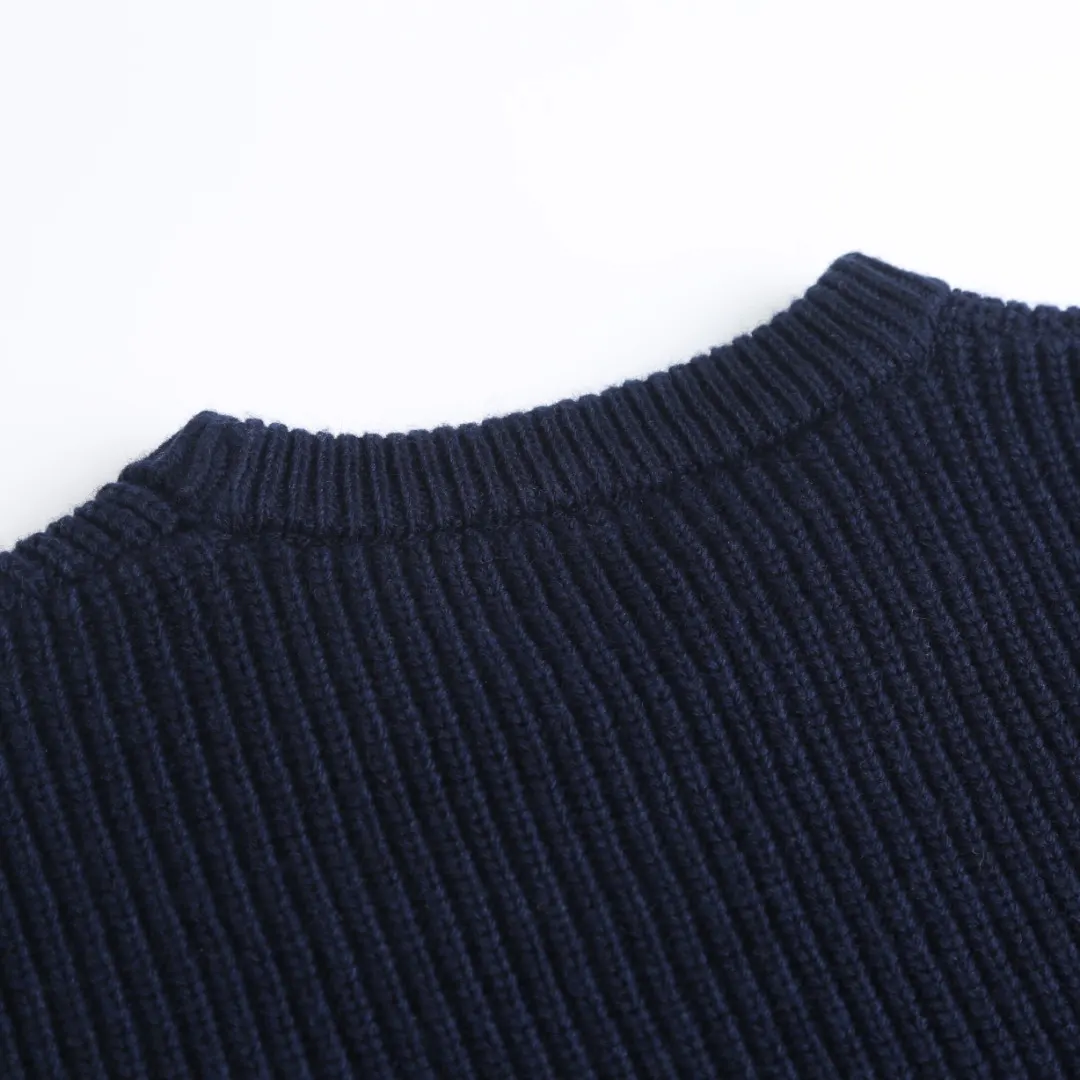 Logo-Embroidered Ribbed Merino Wool Sweater D30020041 — view 9