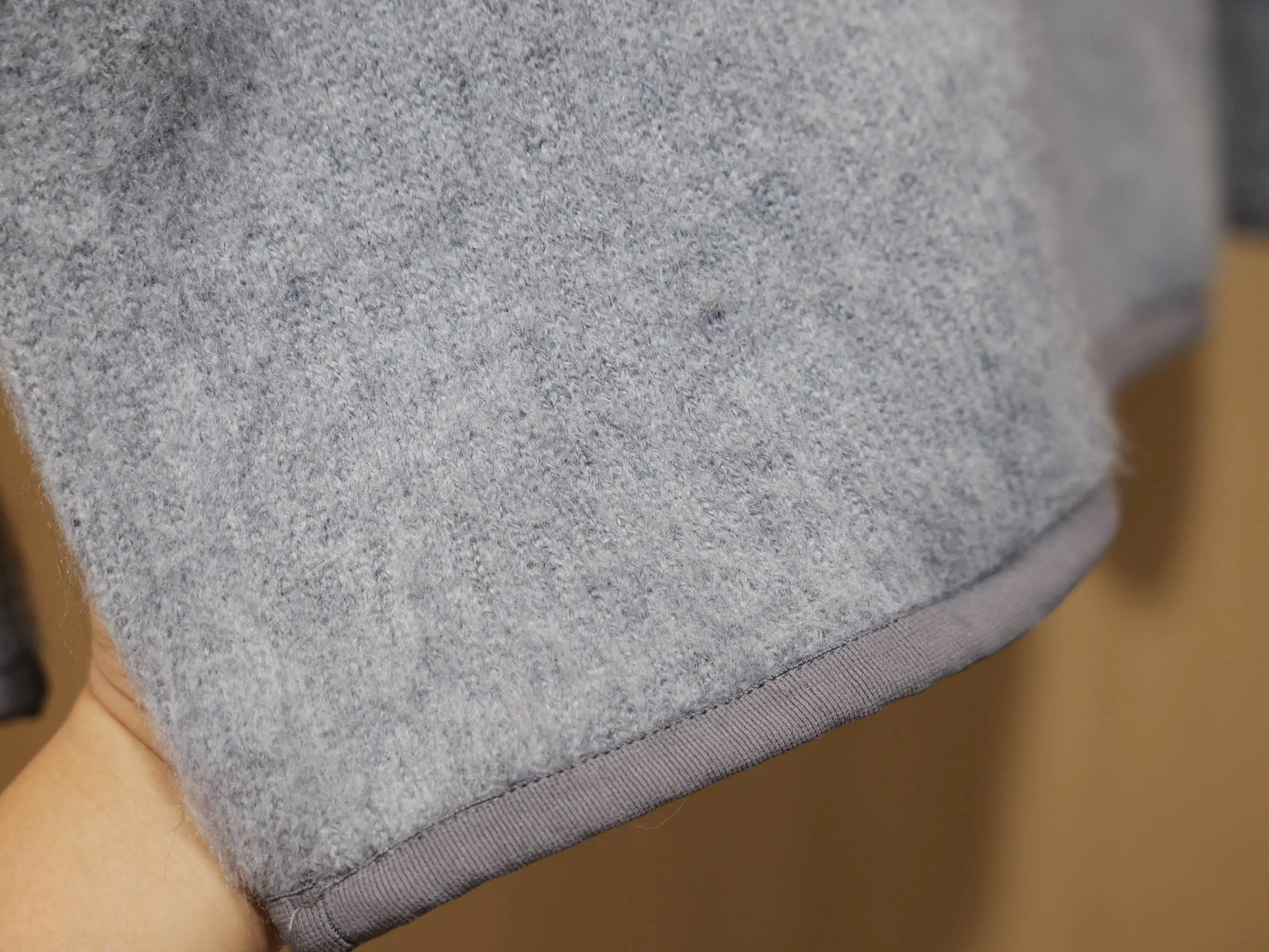 Leather-Trimmed Brushed Knit Pullover D30521417 — view 6