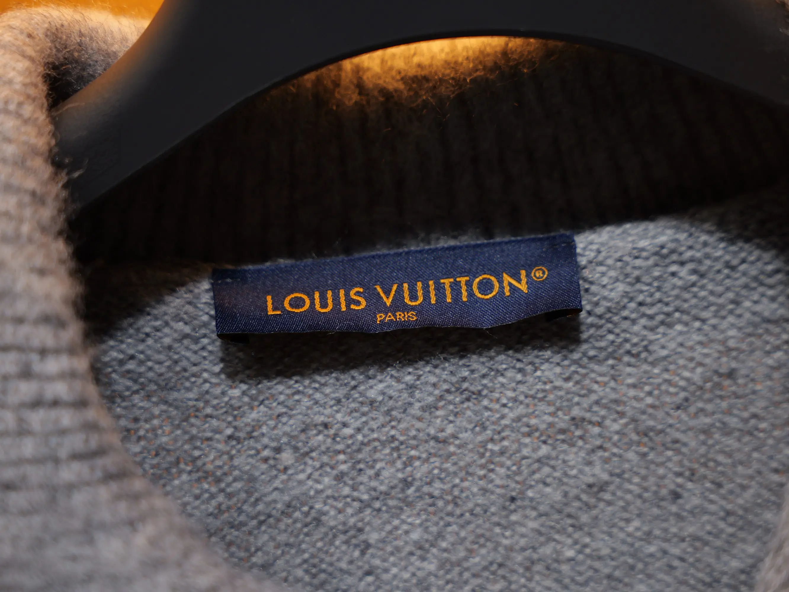 Leather-Trimmed Brushed Knit Pullover D30521417 — view 8