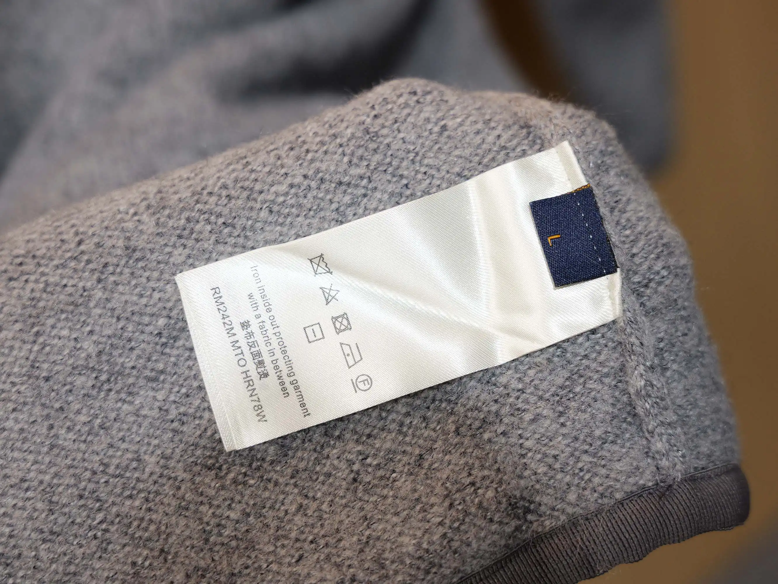 Leather-Trimmed Brushed Knit Pullover D30521417 — view 9