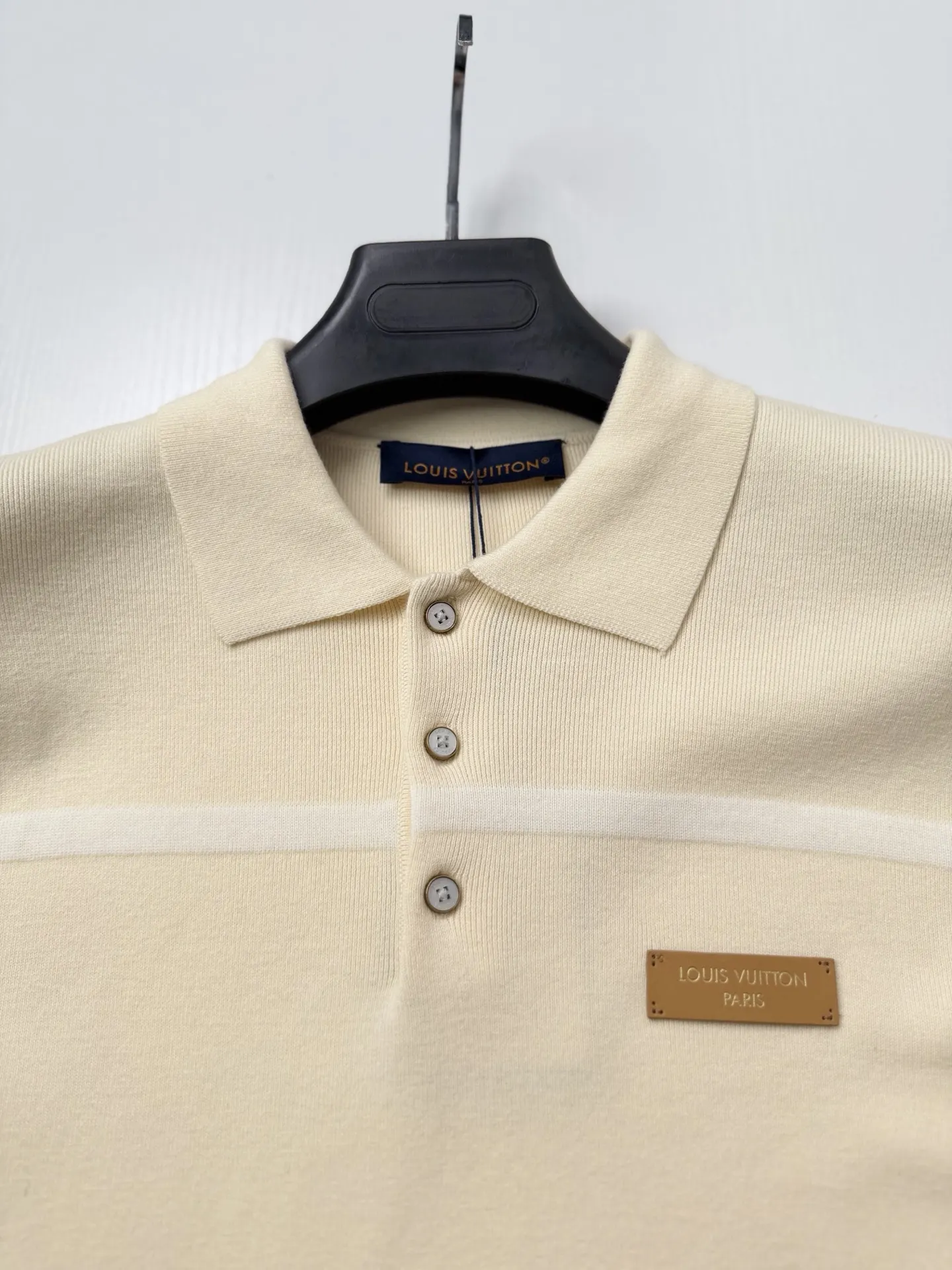 Striped Knit Long-Sleeve Polo Shirt D30523448 — view 4