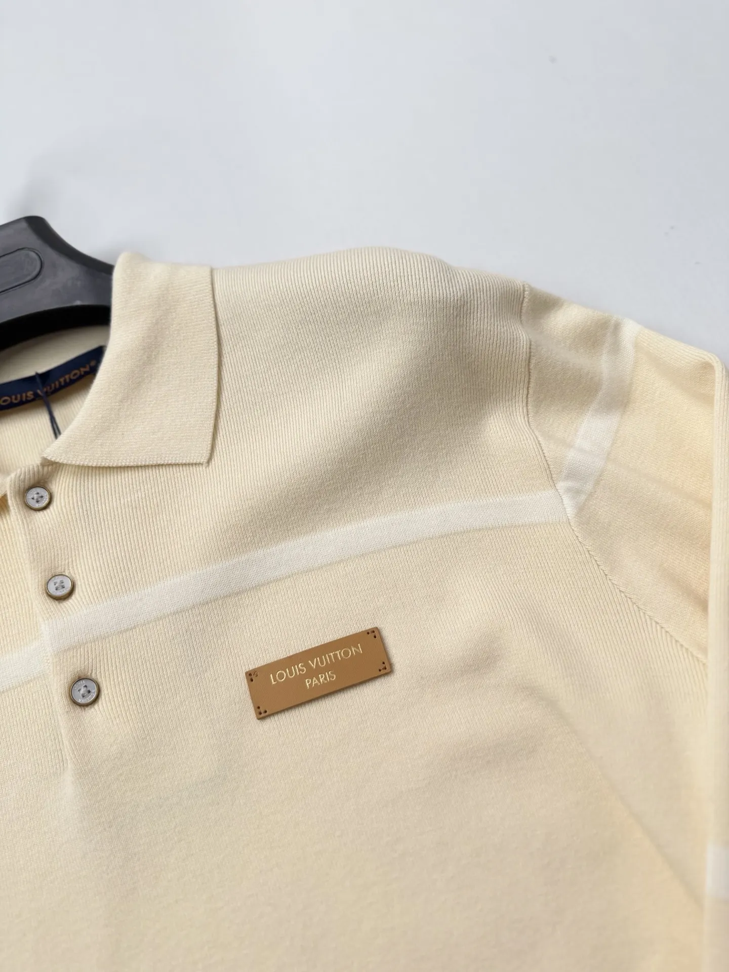 Striped Knit Long-Sleeve Polo Shirt D30523448 — view 5