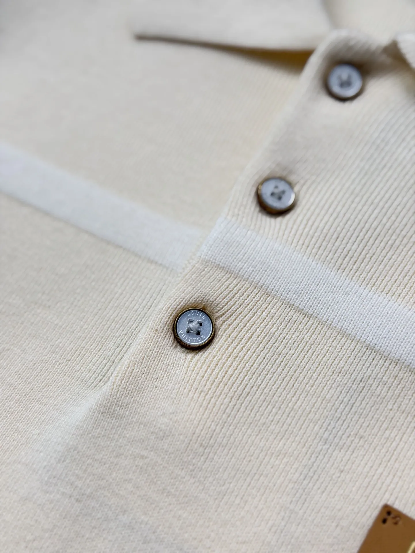 Striped Knit Long-Sleeve Polo Shirt D30523448 — view 6