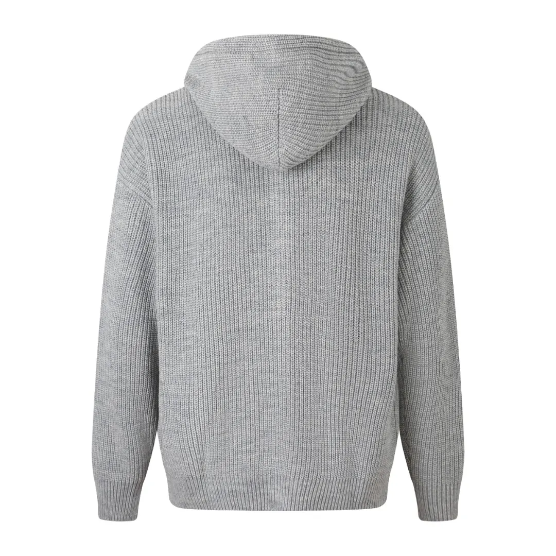 Triomphe Logo Merino Wool Zip-Up Knit Hoodie D30521912 — view 3