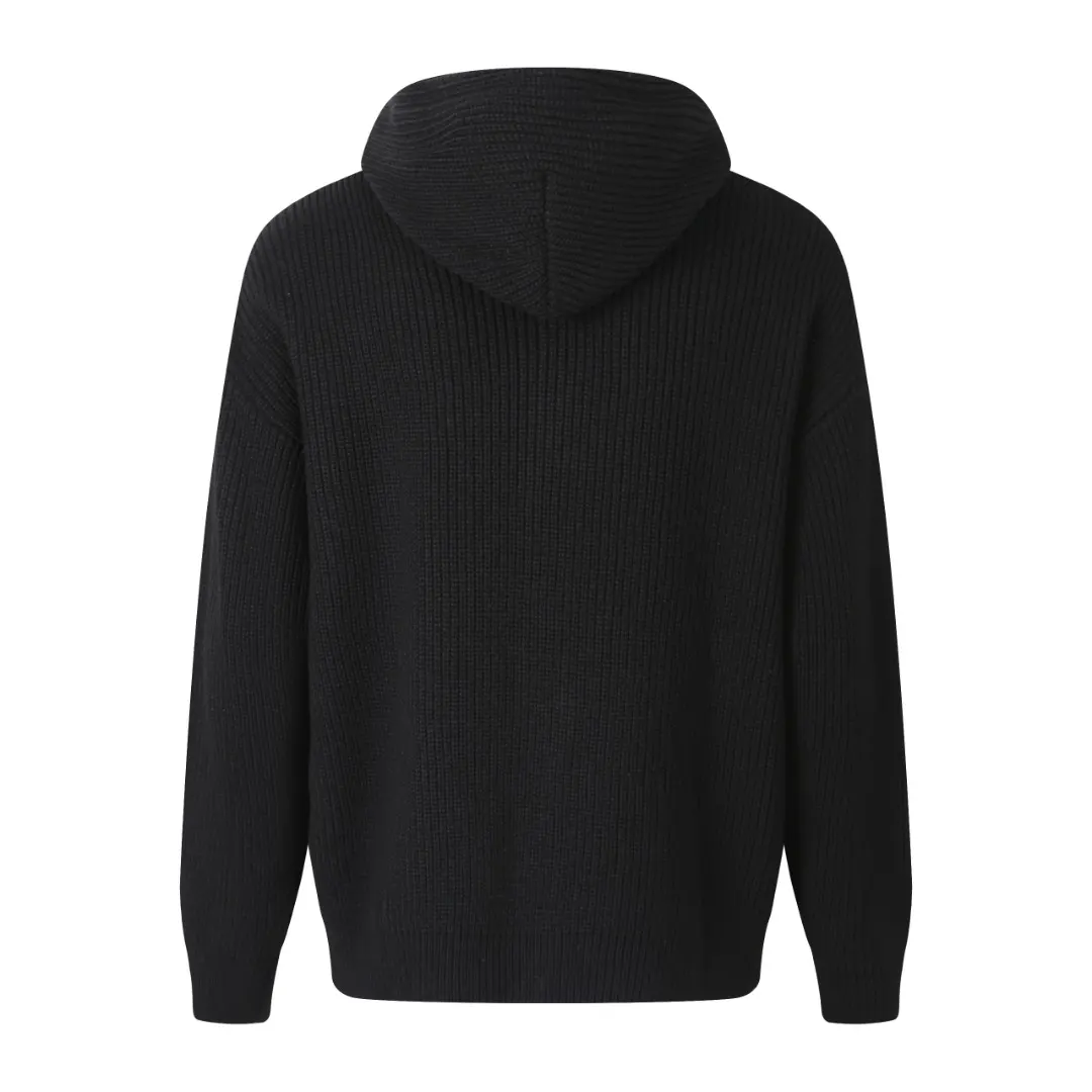 Logo-Embroidered Merino Wool Zip-Up Hoodie D30521913 — view 3