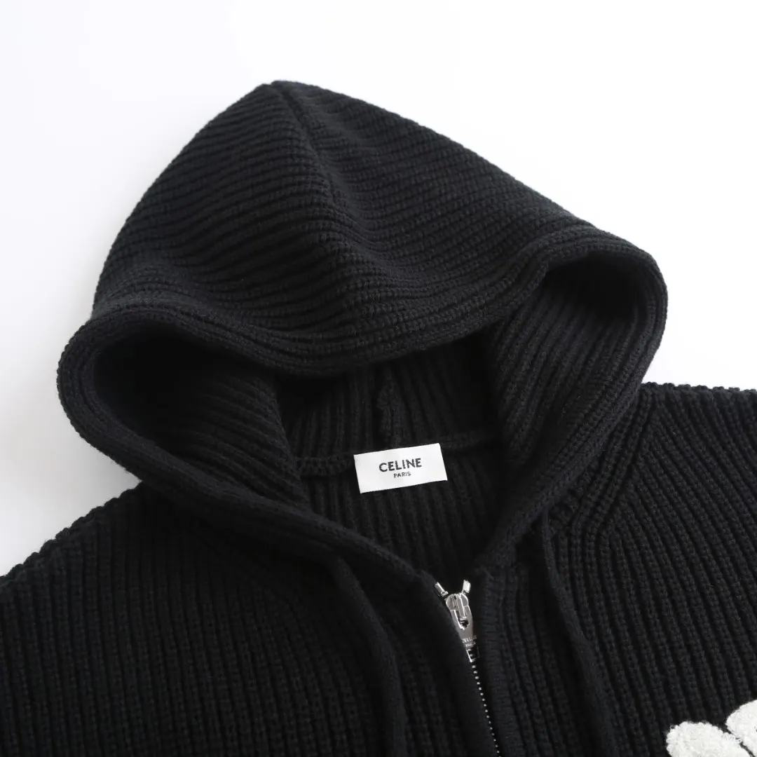 Logo-Embroidered Merino Wool Zip-Up Hoodie D30521913 — view 4