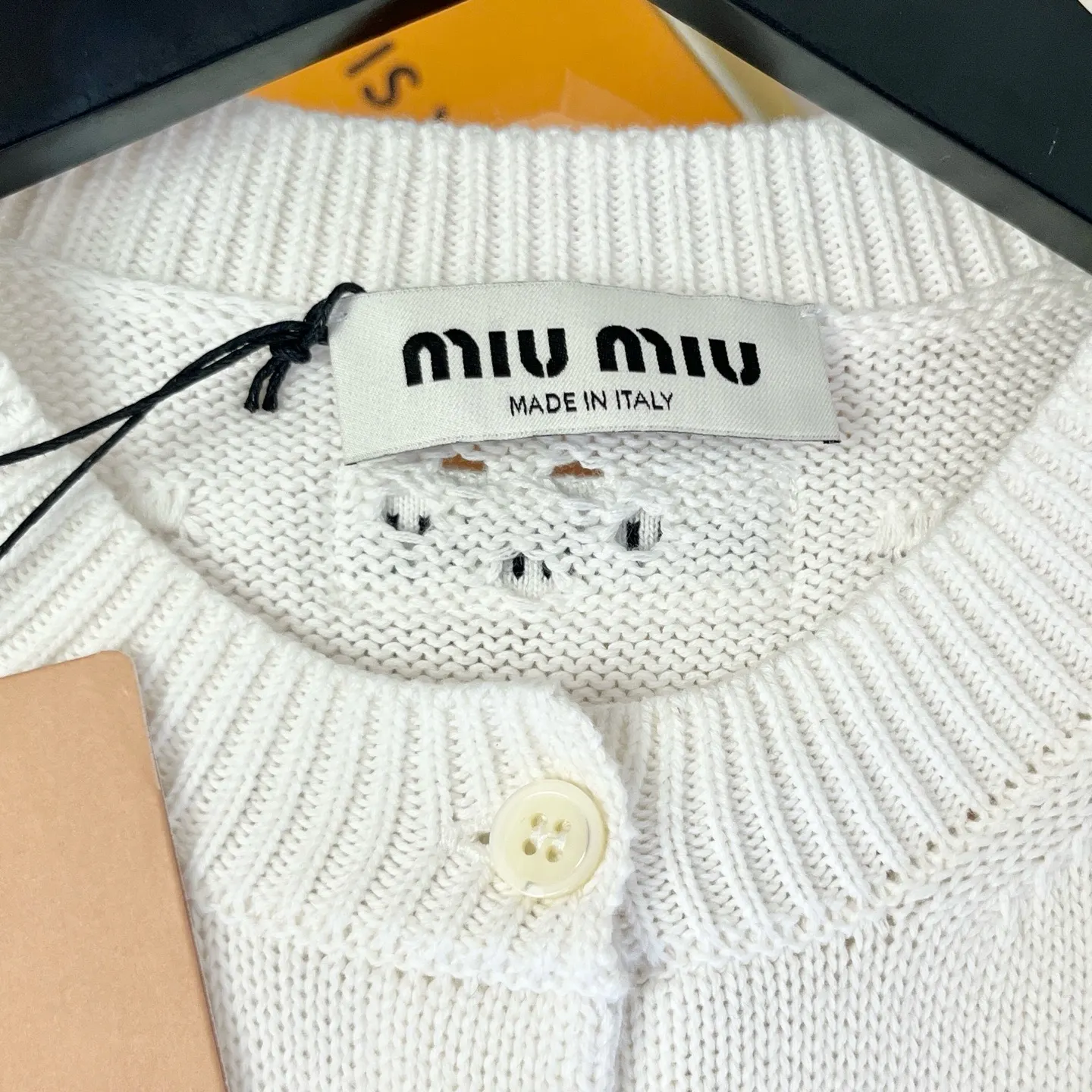 Pointelle Knit Cotton Cardigan D30522901 — view 6