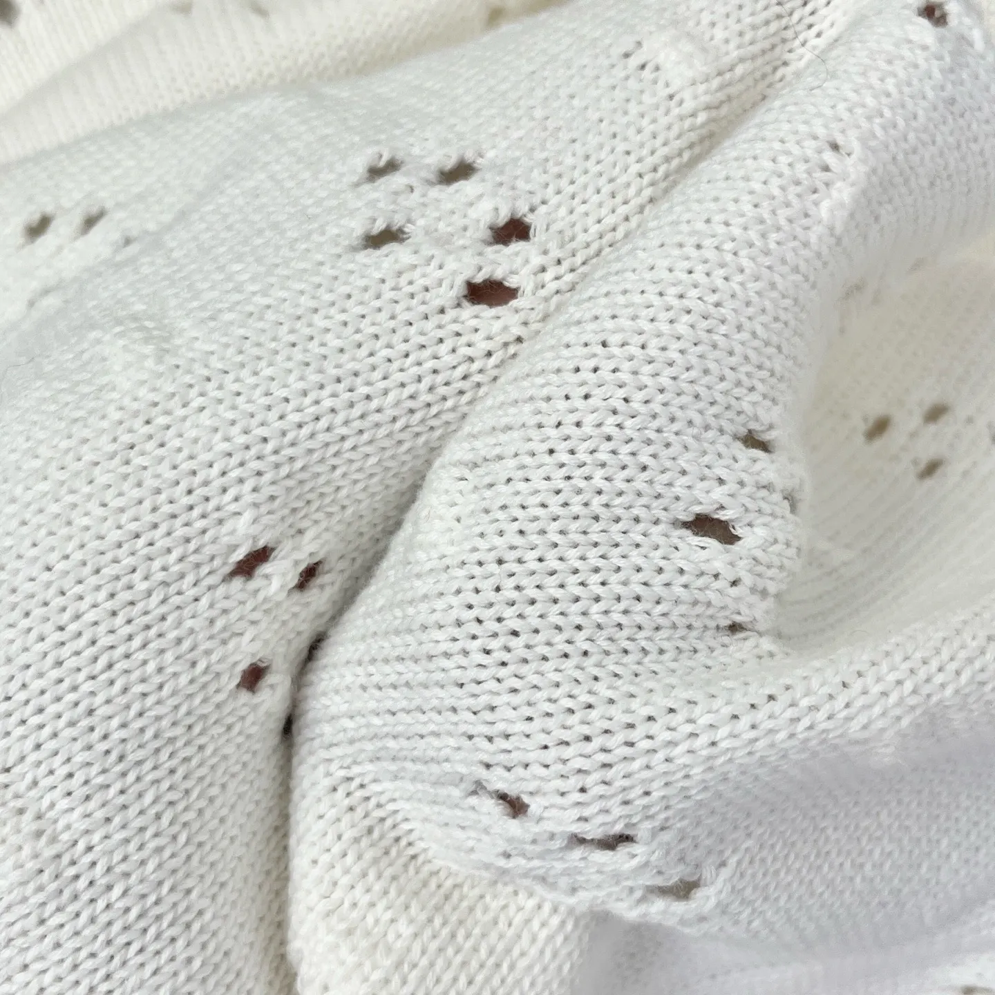 Pointelle Knit Cotton Cardigan D30522901 — view 8