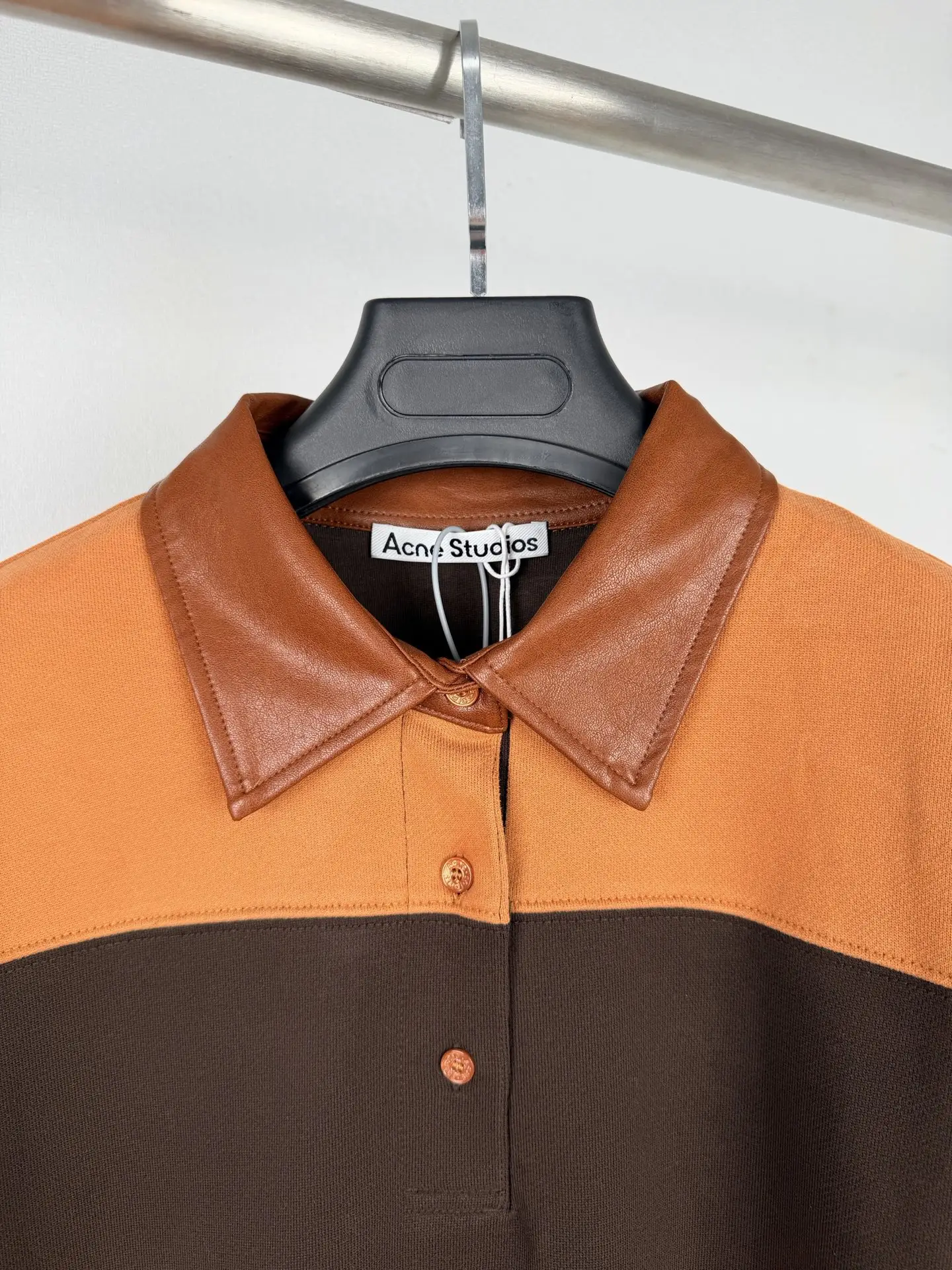 Striped Cotton-Jersey Sweatshirt with Leather Collar D31019995 — view 5