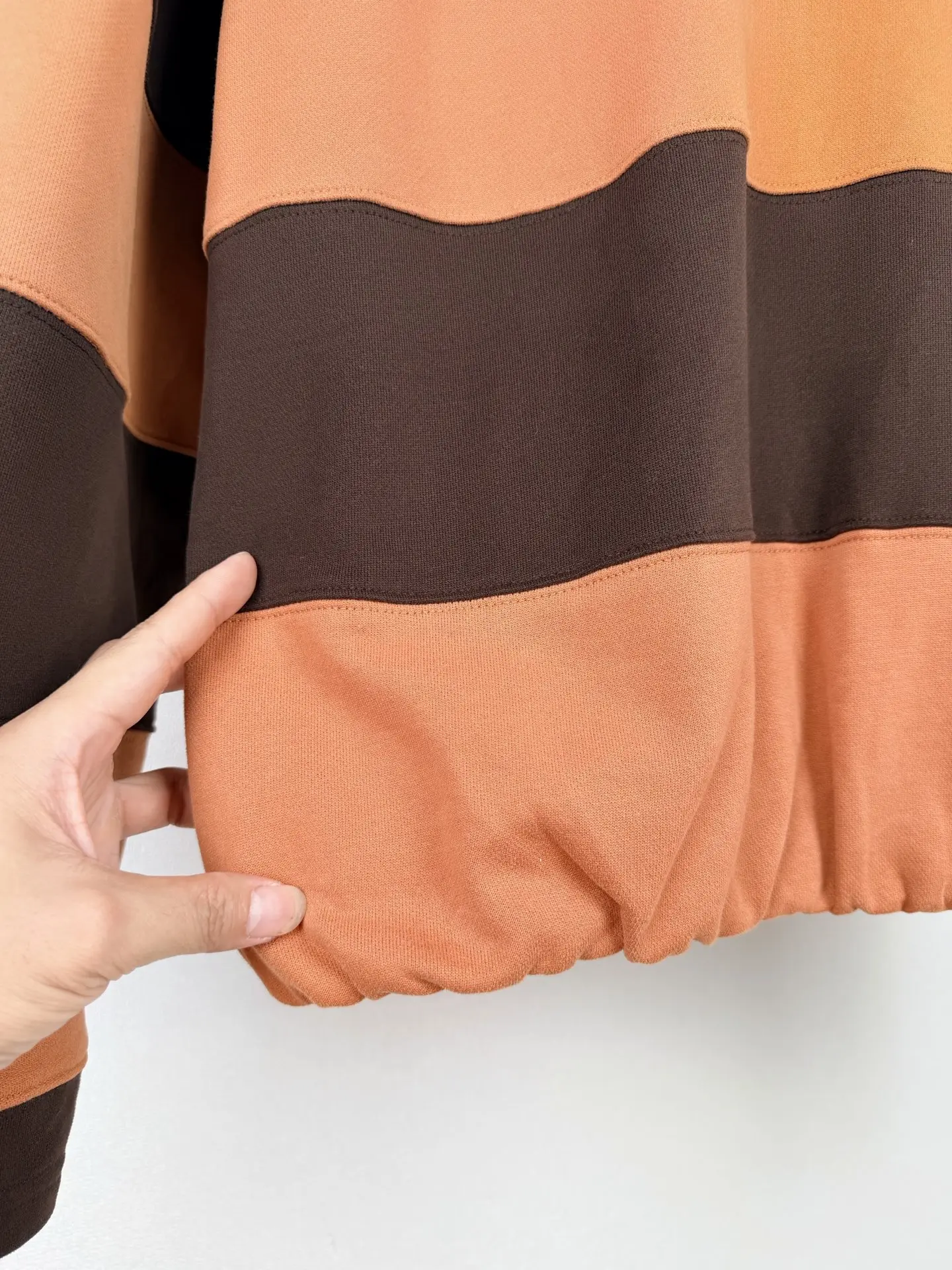 Striped Cotton-Jersey Sweatshirt with Leather Collar D31019995 — view 8