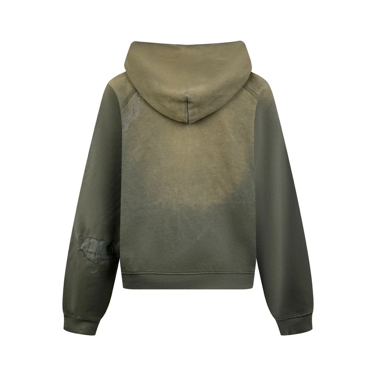 Distressed Acid-Wash Zip-Up Hoodie D31021887 — view 2