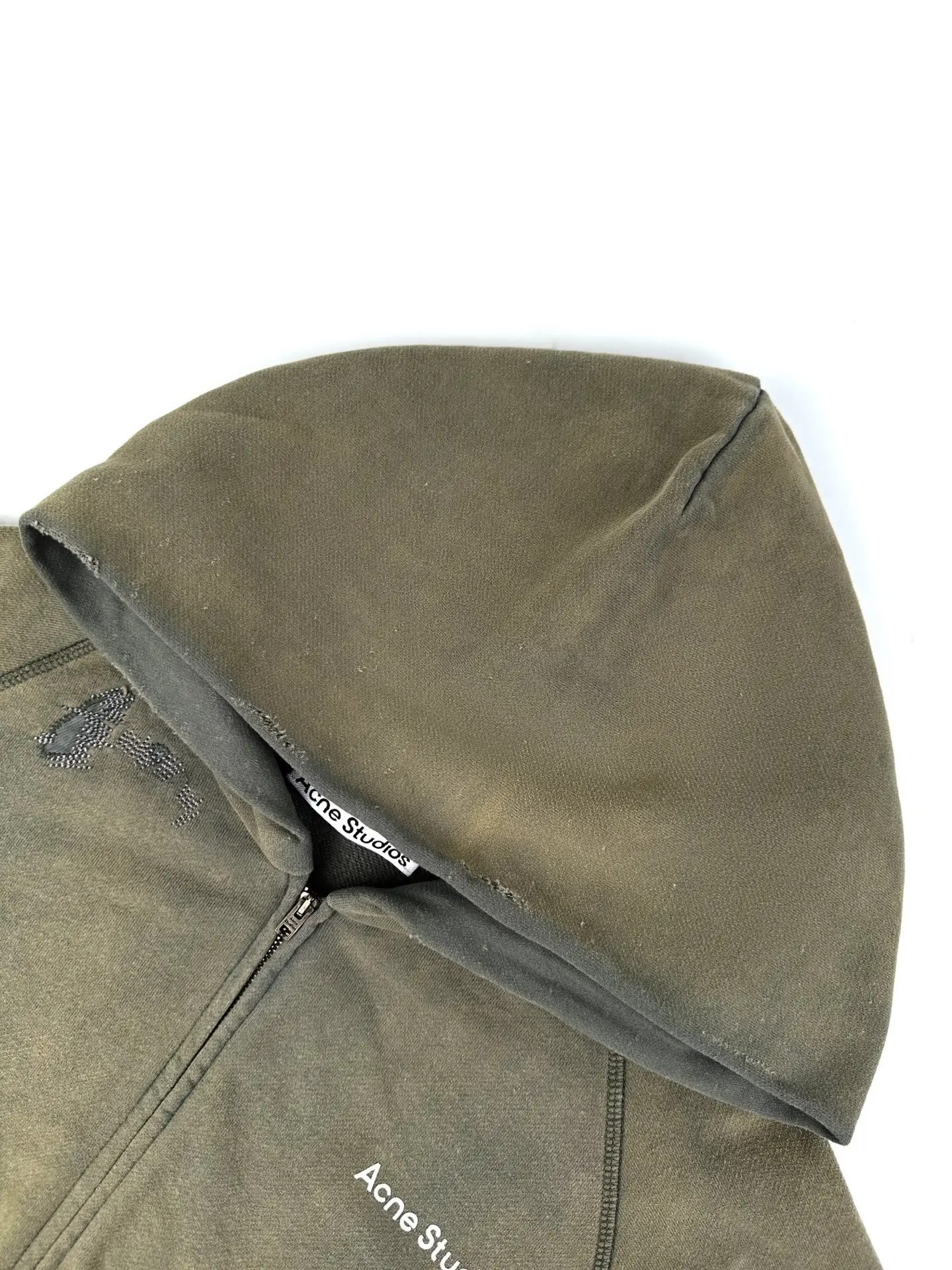 Distressed Acid-Wash Zip-Up Hoodie D31021887 — view 3