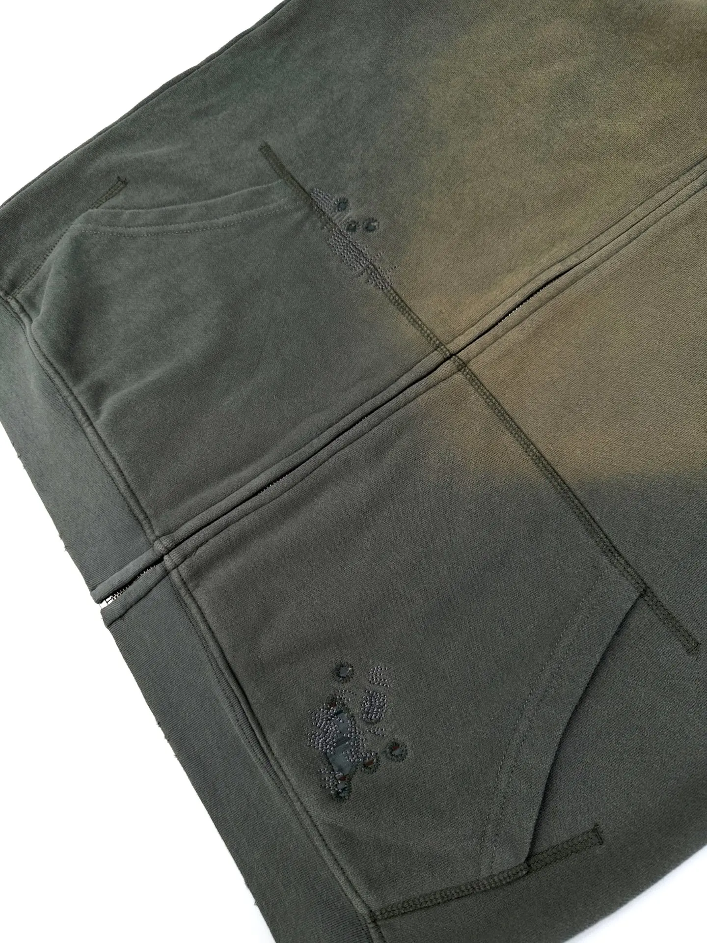 Distressed Acid-Wash Zip-Up Hoodie D31021887 — view 9