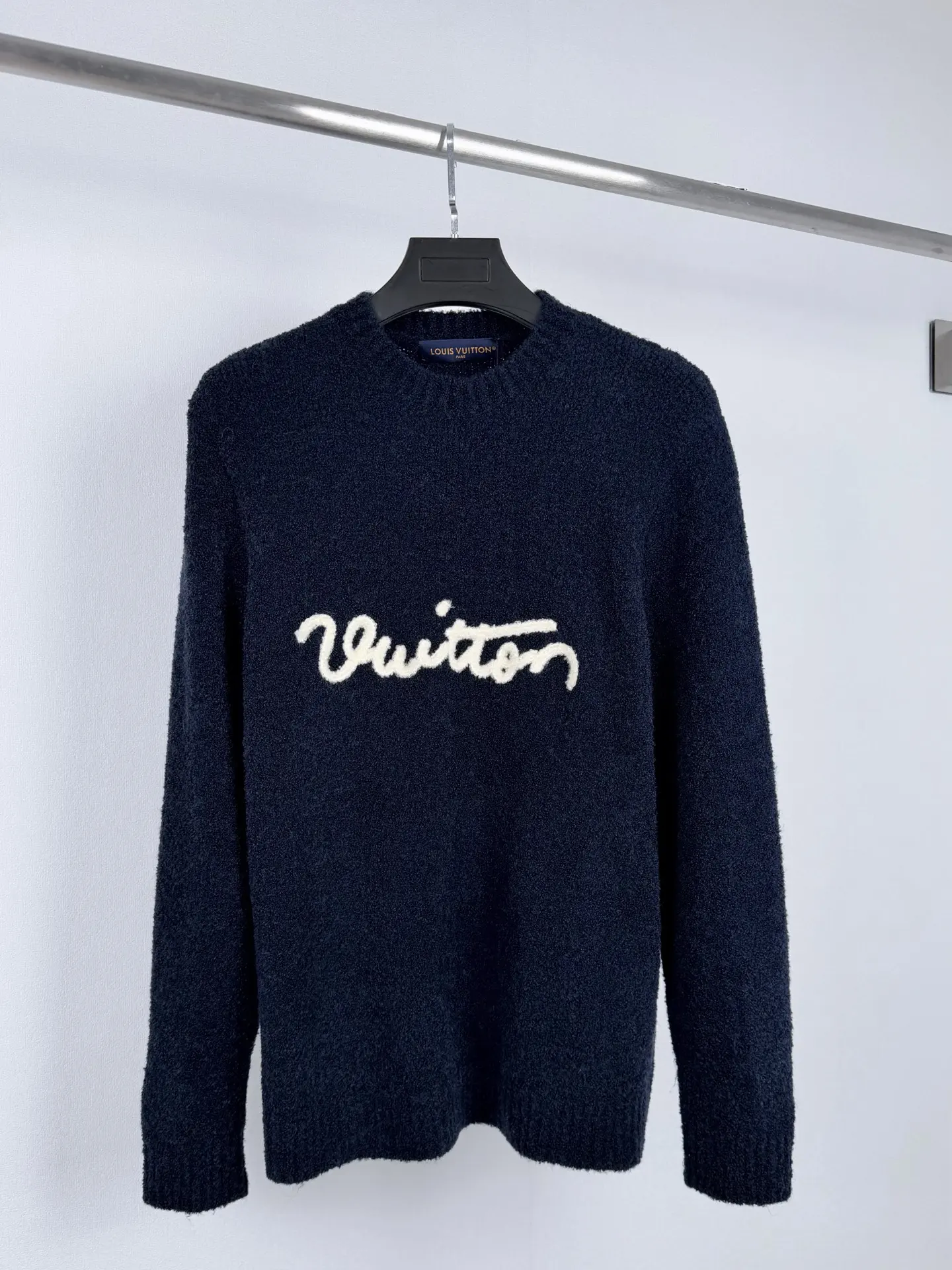 Logo Embroidered Bouclé Knit Sweater D31020033