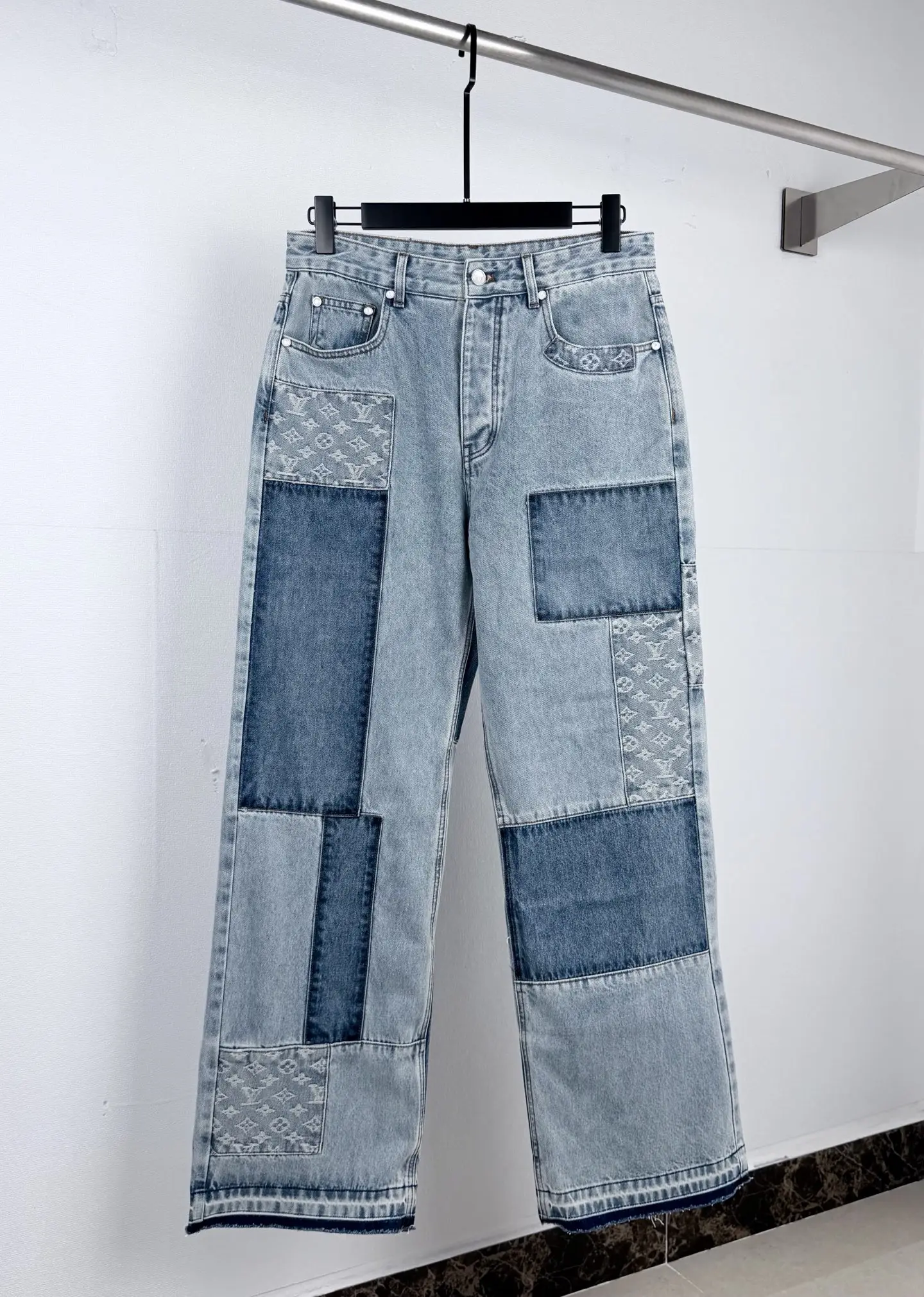 Monogram Patchwork Relaxed-Fit Jeans D32019998