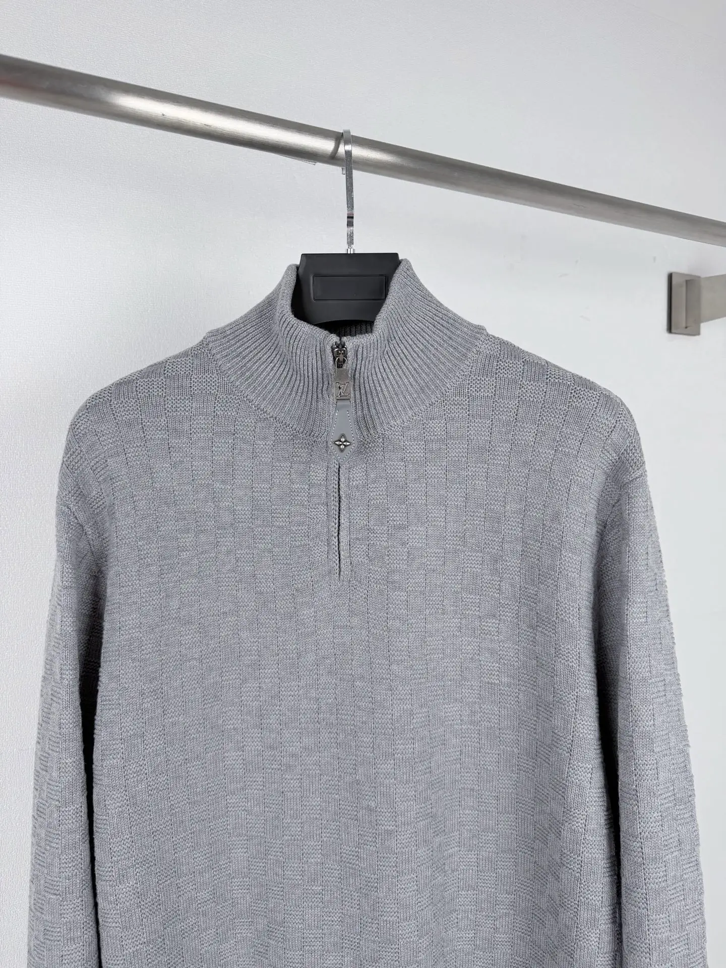 Damier Half-Zip Embroidered Knit Sweater D32020021 — view 2