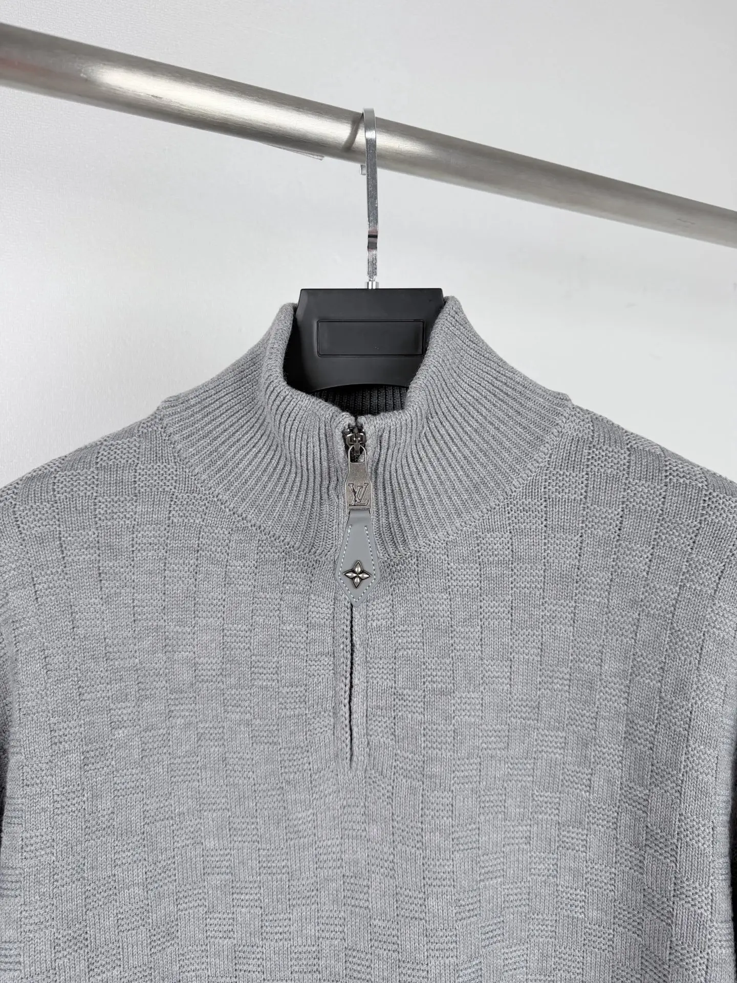 Damier Half-Zip Embroidered Knit Sweater D32020021 — view 5