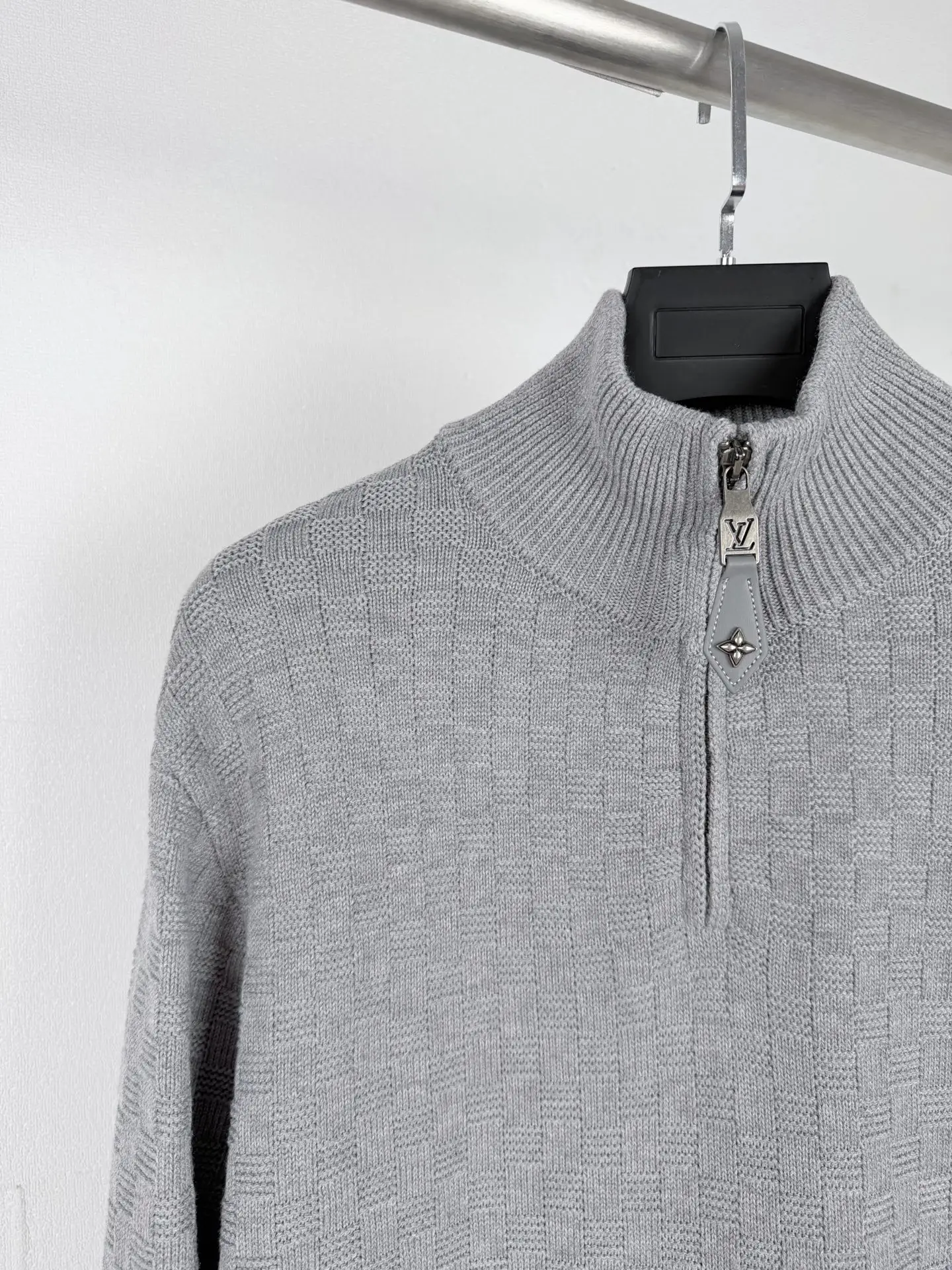 Damier Half-Zip Embroidered Knit Sweater D32020021 — view 6