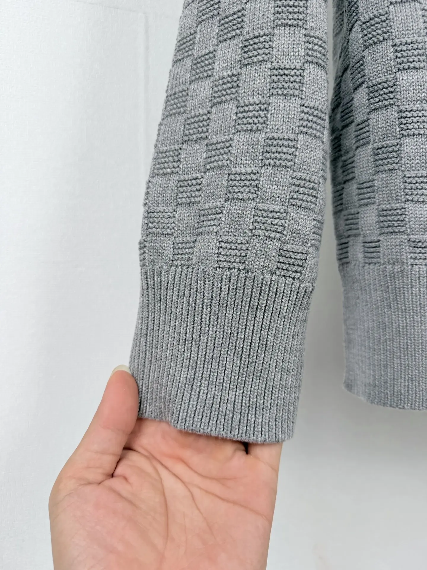 Damier Half-Zip Embroidered Knit Sweater D32020021 — view 7