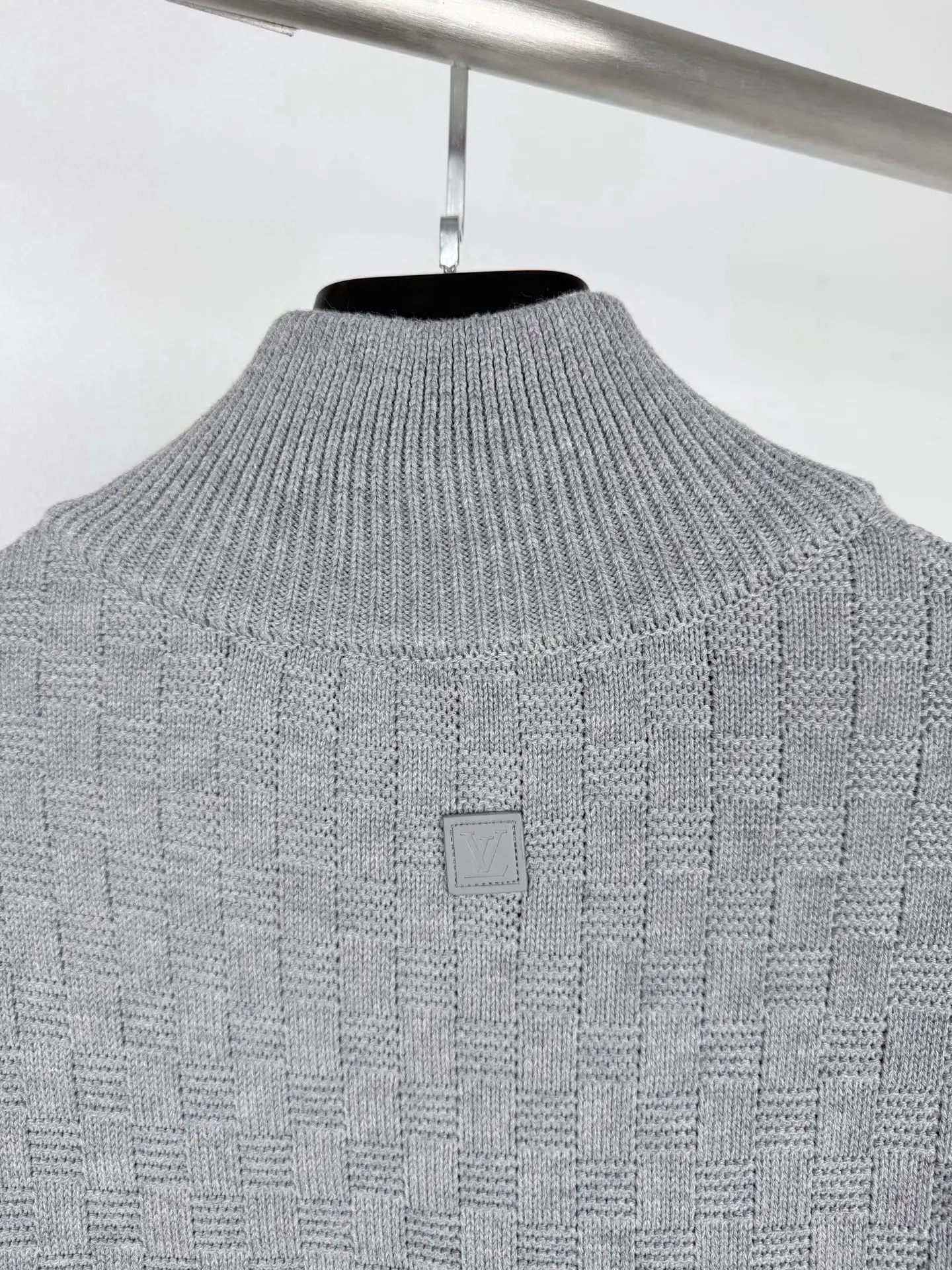 Damier Half-Zip Embroidered Knit Sweater D32020021 — view 12
